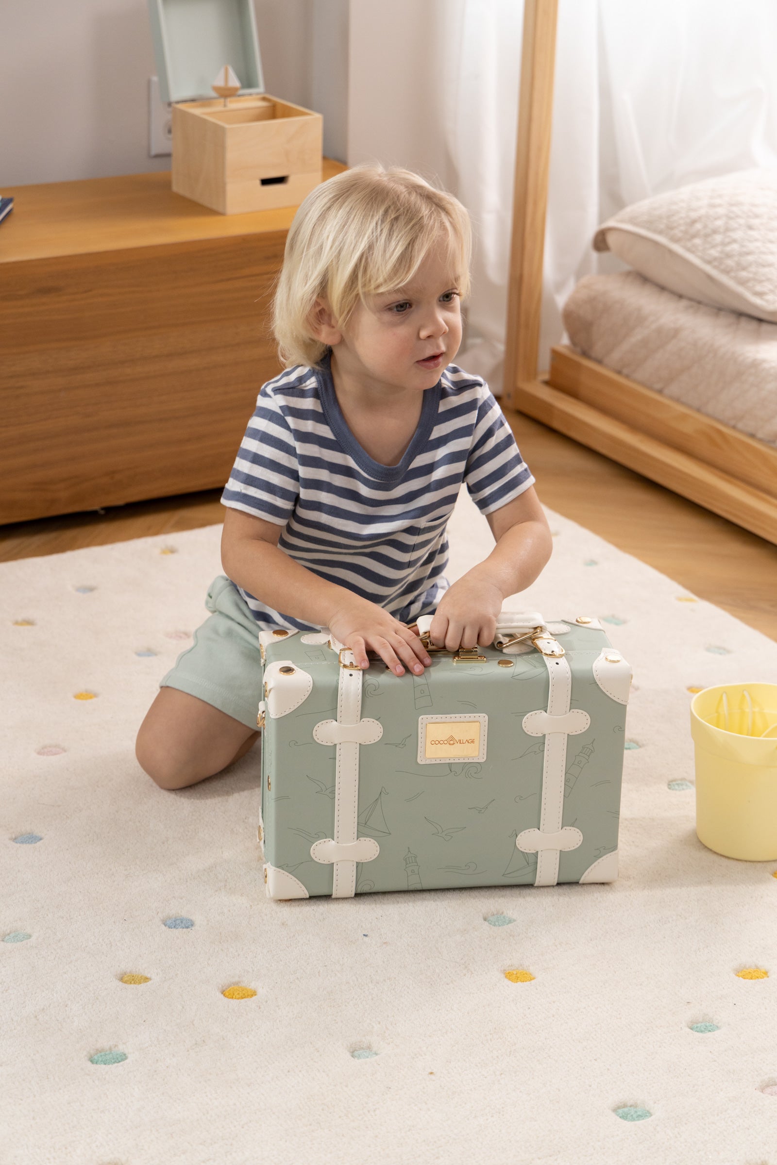 Coco Village Vegan Leather Play Suitcase - Ocean - Image 7