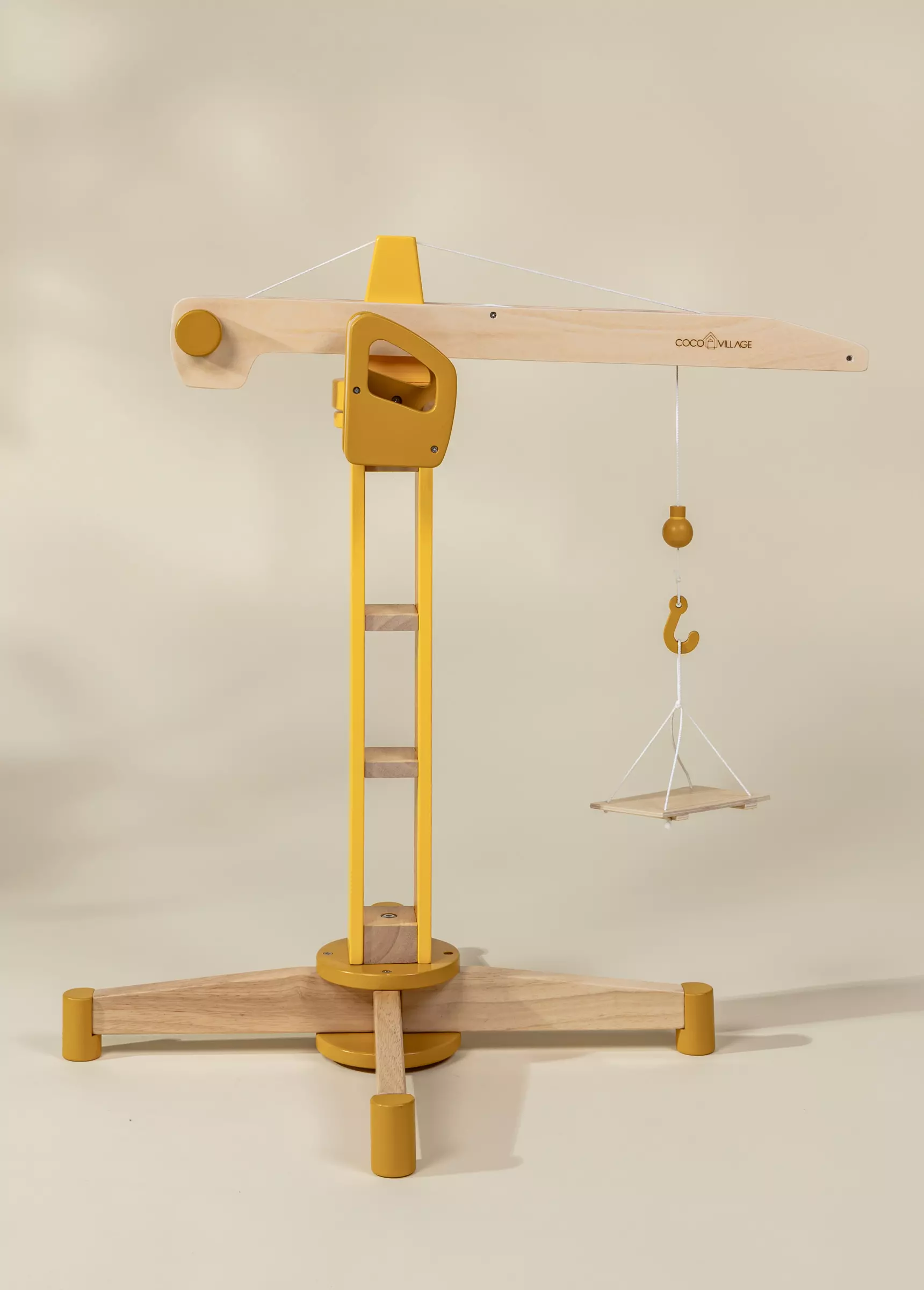 Coco Village Oversized Wooden Construction Crane