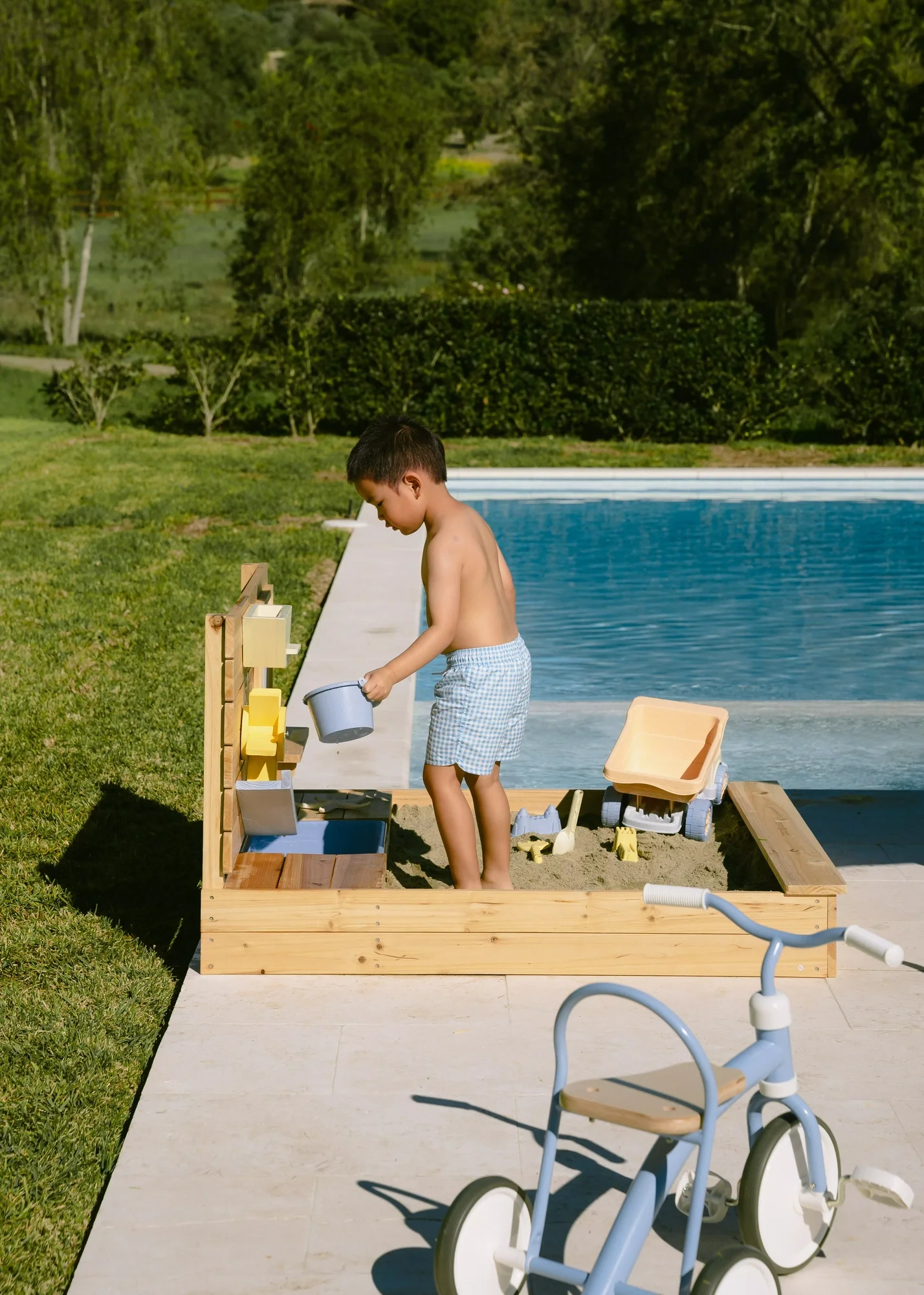 Coco Village Wooden Sandpit with Cover - Image 2