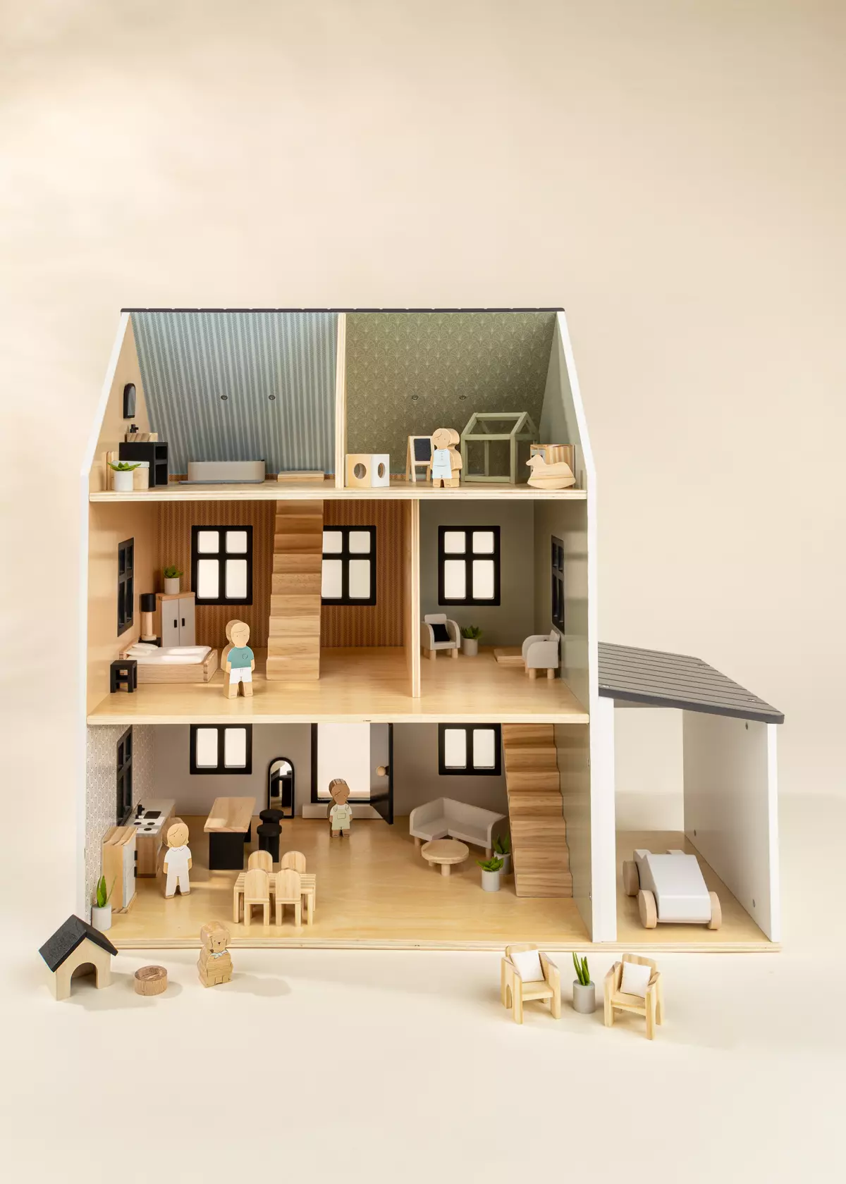 Coco Village Wooden Doll House Living Room Furniture (10pcs) - Image 10