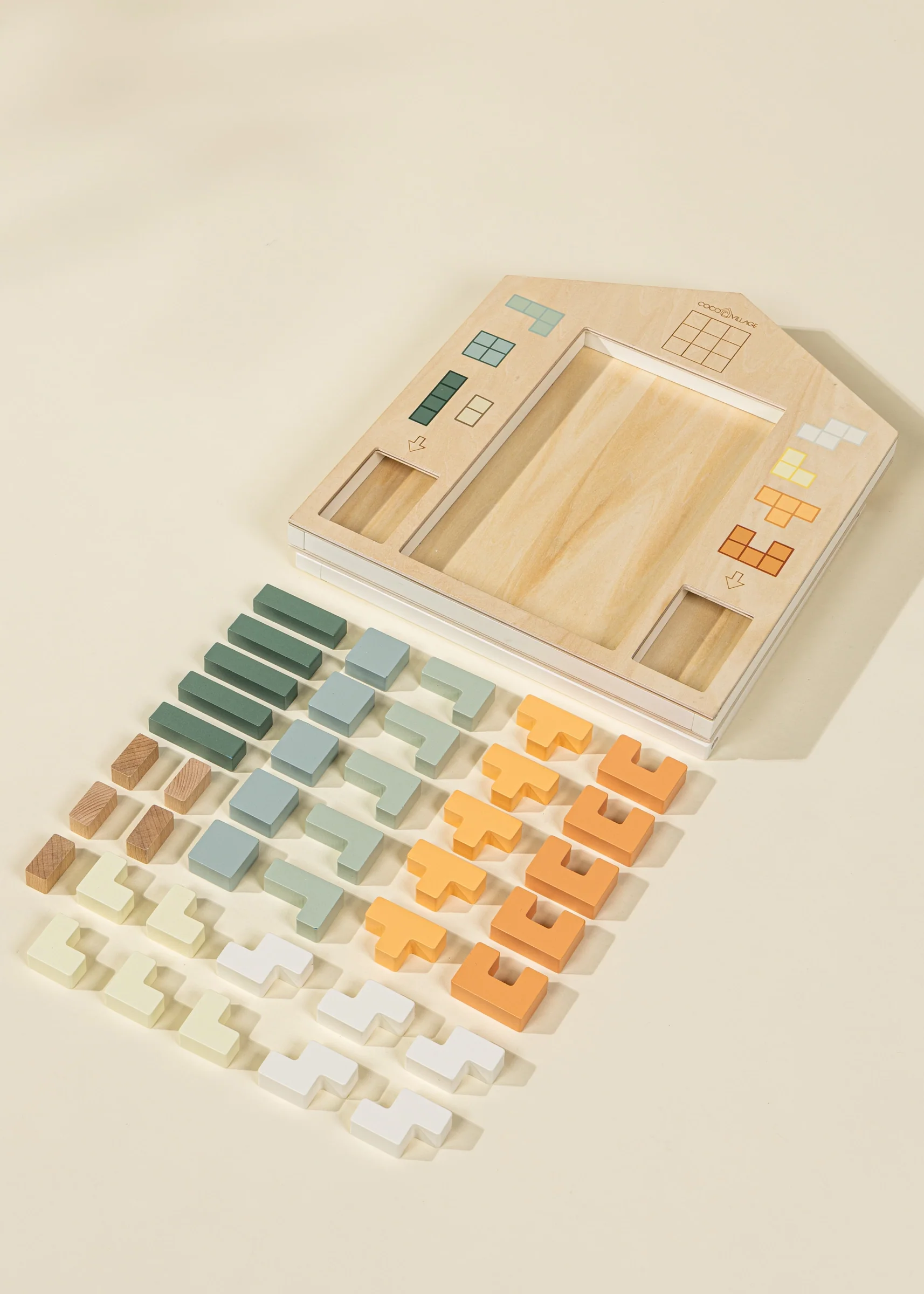 Coco Village Wooden Tetris Puzzle Toy (40 pcs) - Image 4
