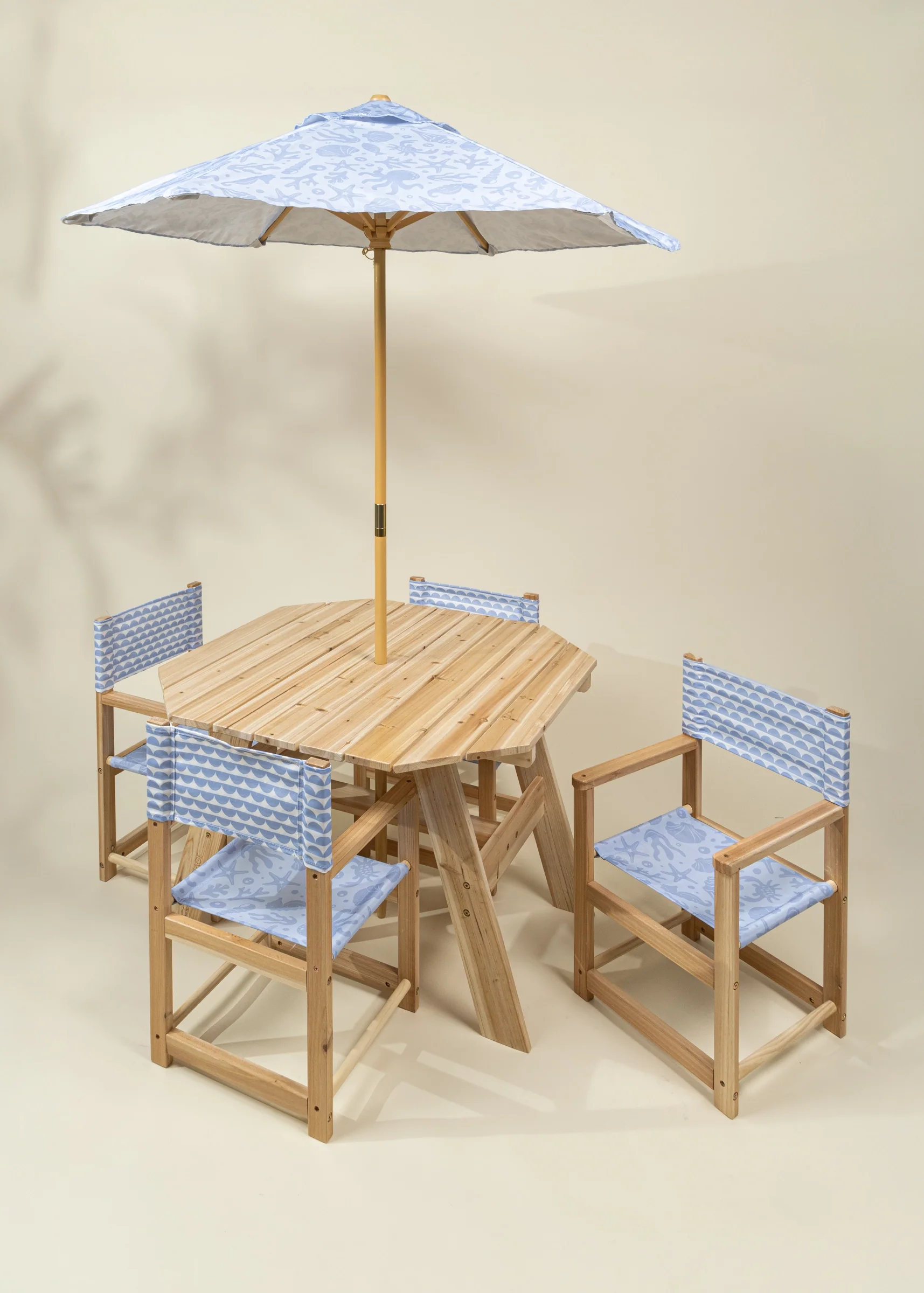 Coco Village Kids’ Patio Set 4 Chairs and Parasol–Under the Sea - Image 4