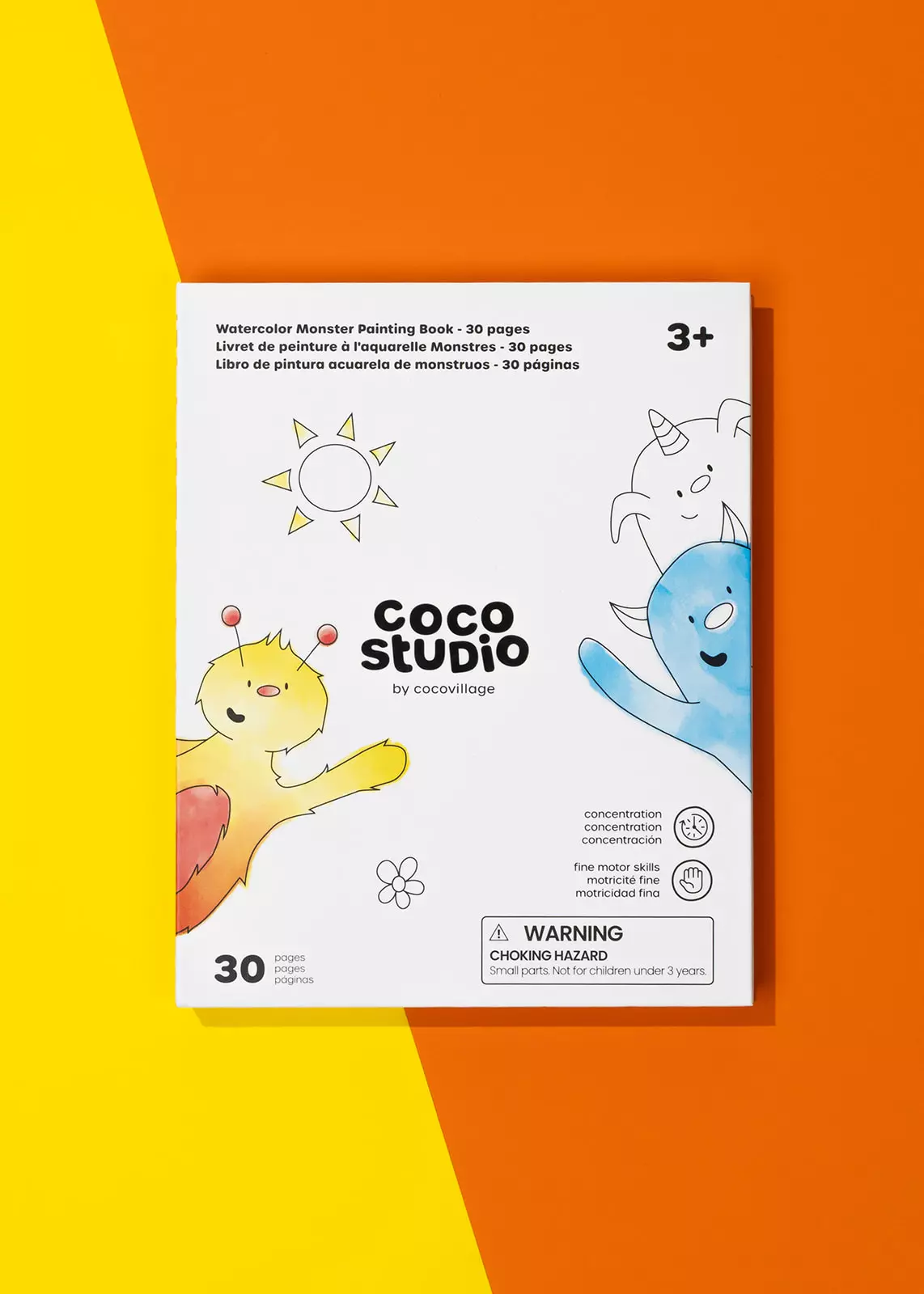 Coco Village Watercolor Monster Painting Book - 30 pages