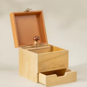 Coco Village Wooden Musical Souvenir Box - Nature