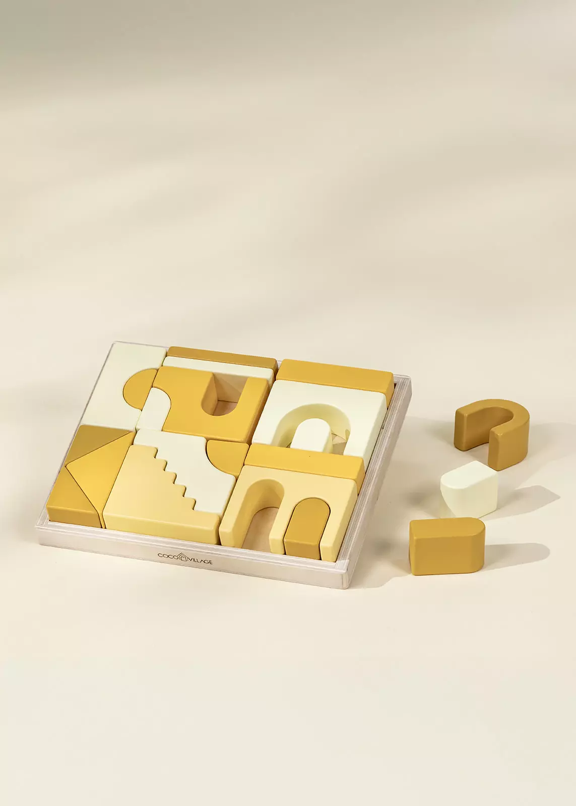 Coco Village Houses Wooden Creative Blocks Set - 21 pcs