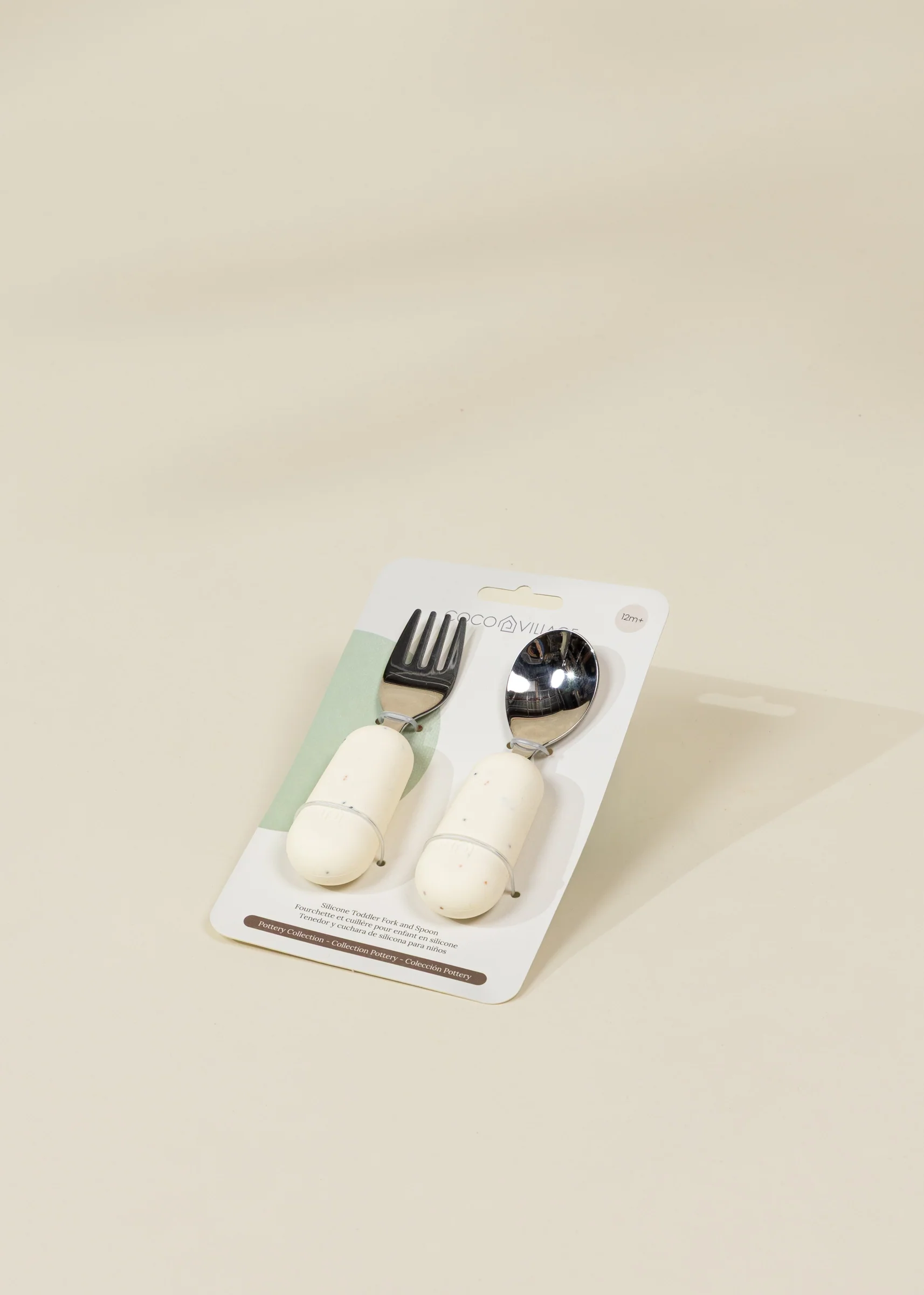 Coco Village Silicone Toddler Fork & Spoon Set – Pottery Collection - Image 2