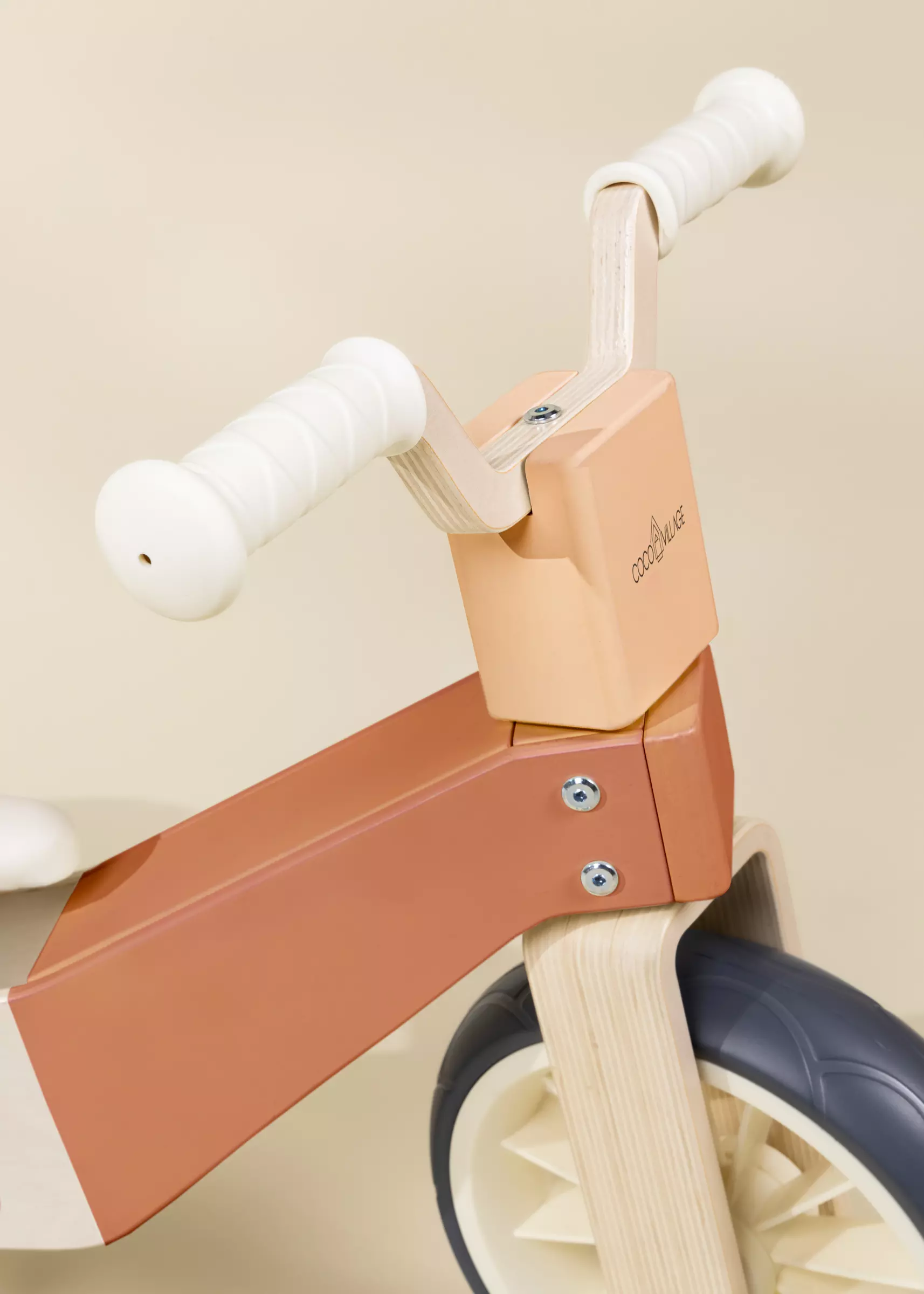 Coco Village Evolutive Wooden Balance Bike - 3 in 1 – Grapefruit - Image 3