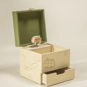 Coco Village Wooden Musical Souvenir Box - Travel