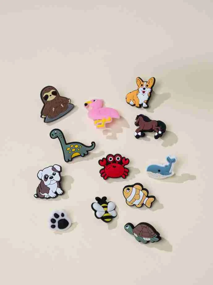 Coco Village Set of 12 Animal Charms Pin