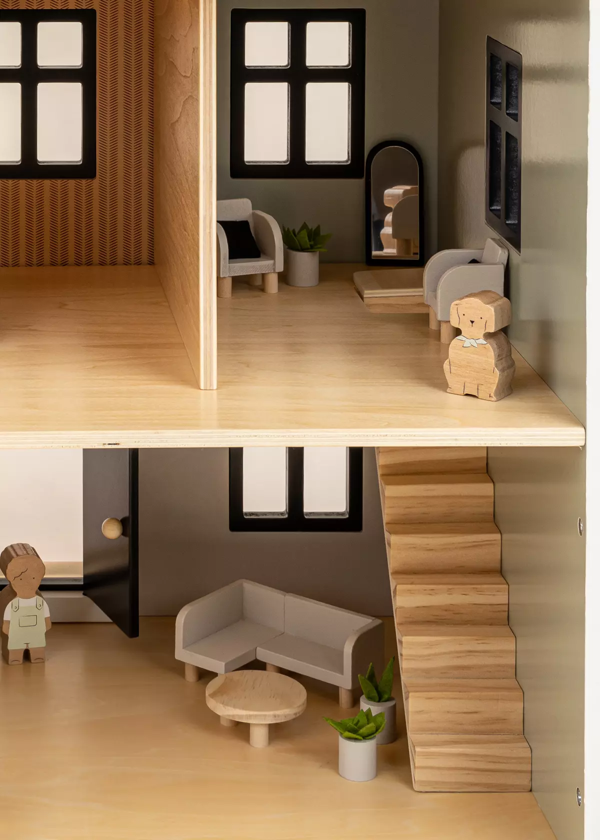 Coco Village Wooden Doll House Living Room Furniture (10pcs) - Image 9