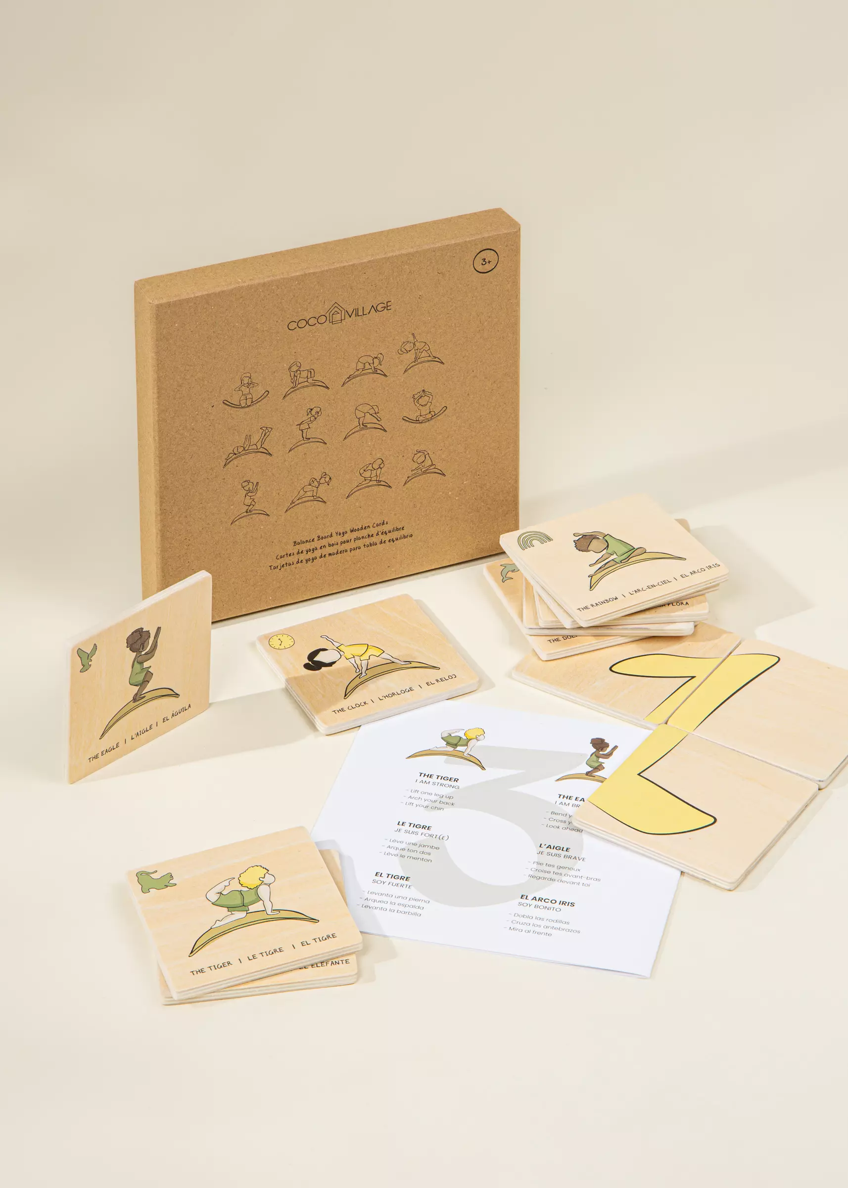 Coco Village Balance Board Yoga Wooden Cards - Image 2