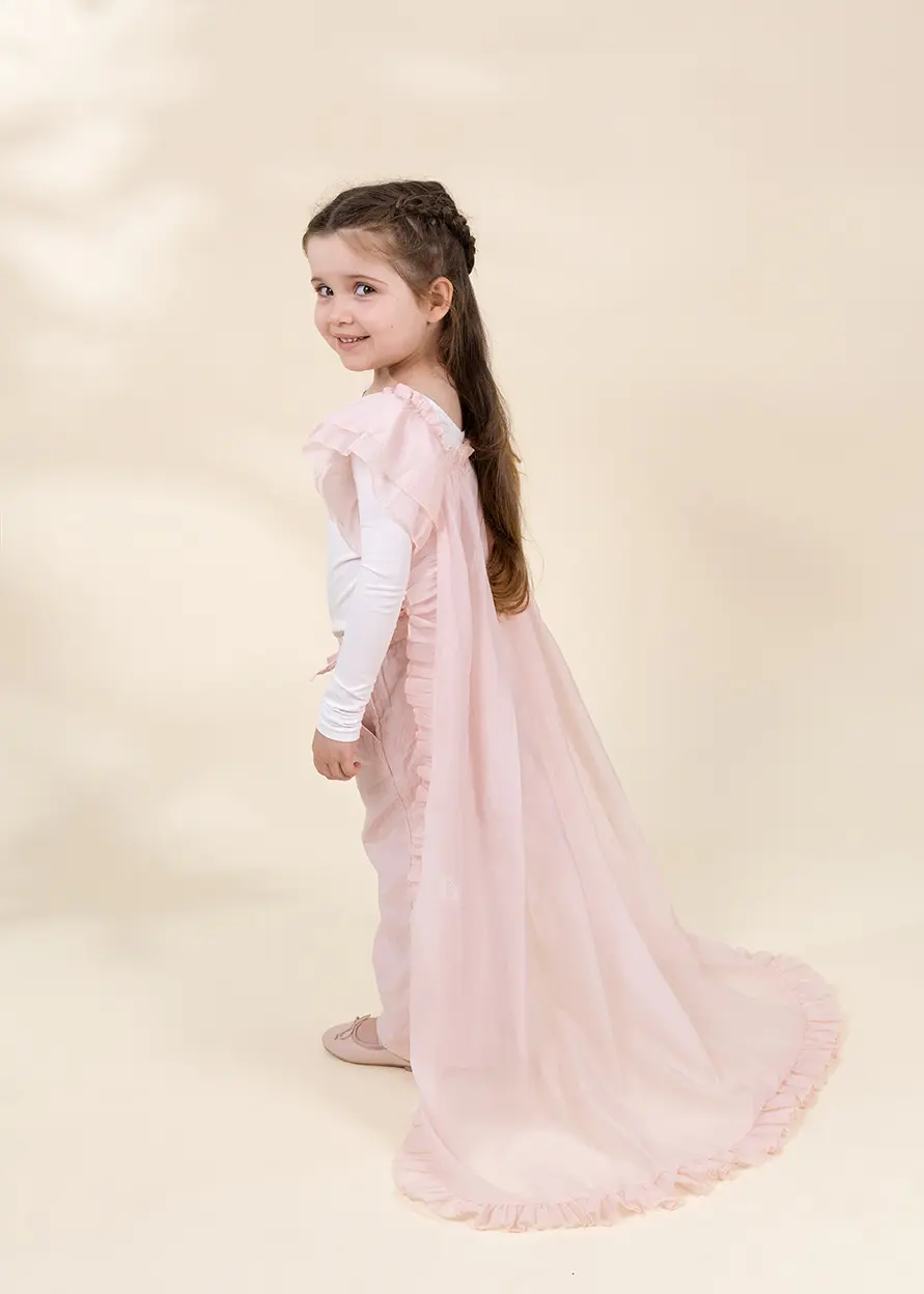 Coco Village Role Play Dress-Up Pink Long Sheer Cape - Image 3