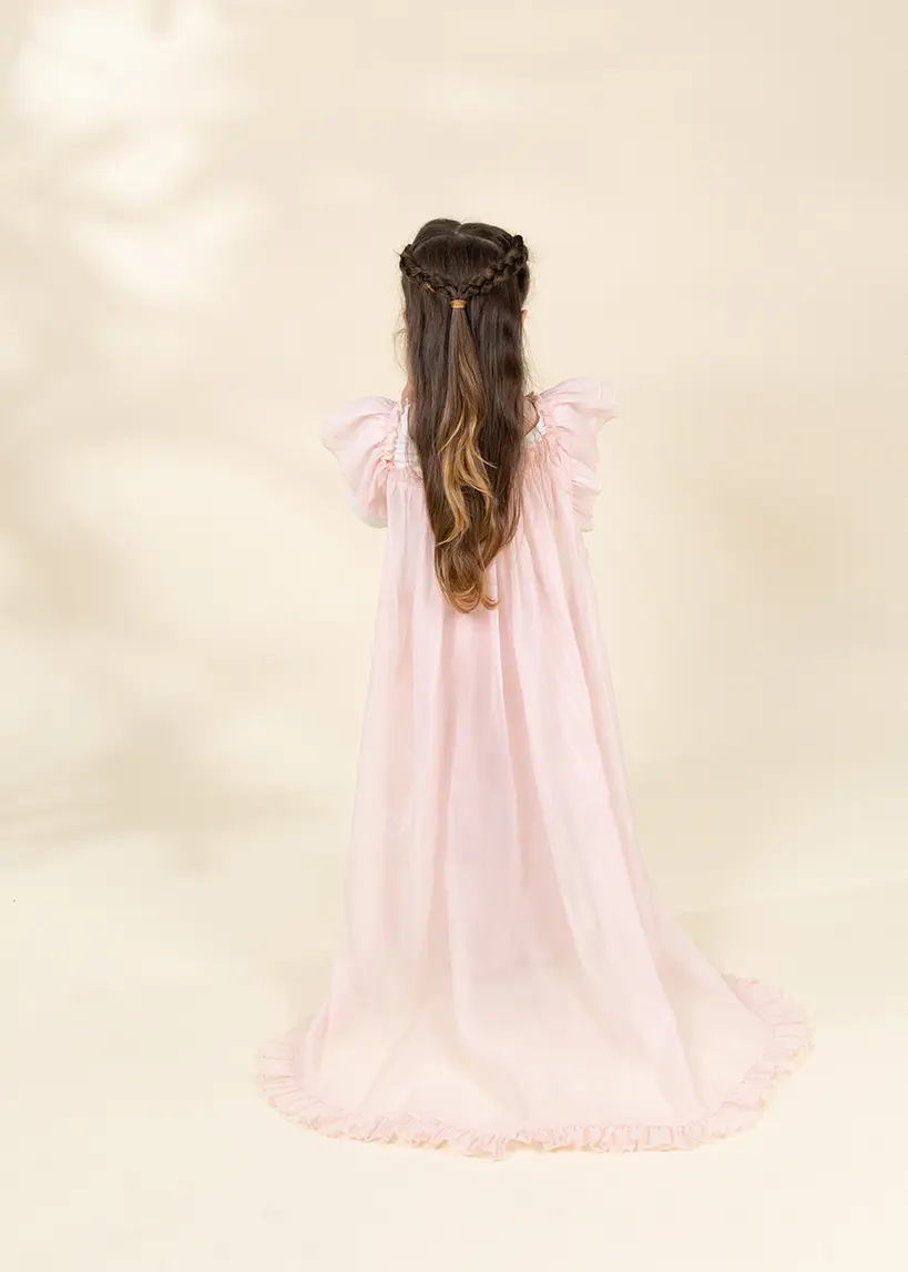 Coco Village Role Play Dress-Up Pink Long Sheer Cape - Image 2