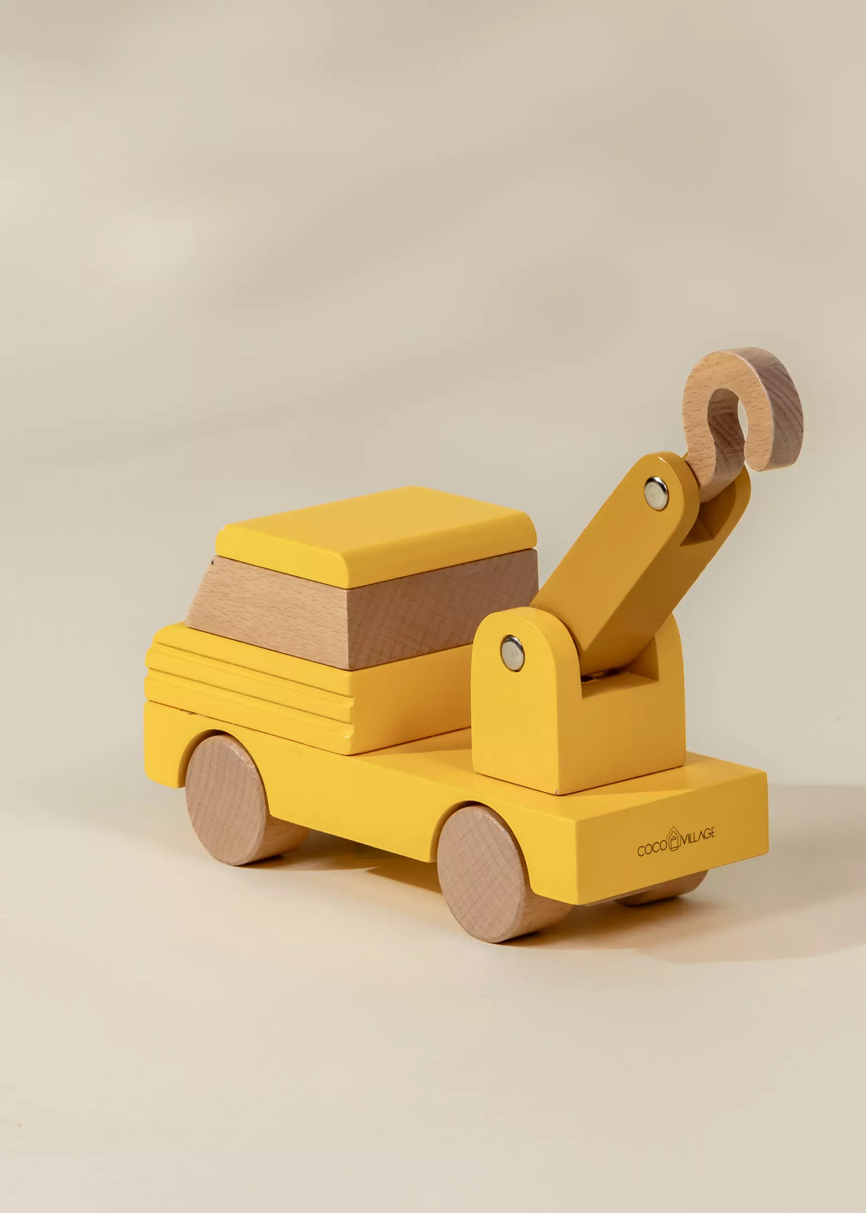 Coco Village Wooden Construction Vehicle - Tow Truck - Image 6