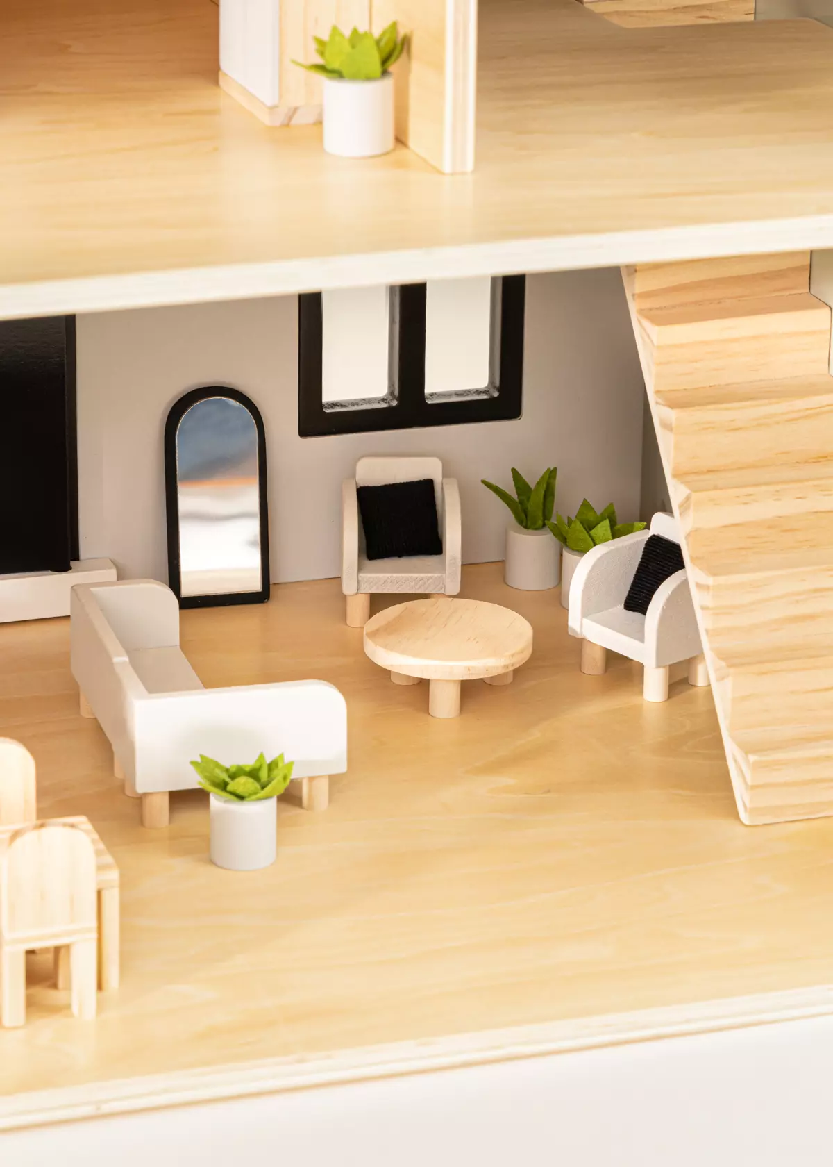 Coco Village Wooden Doll House Living Room Furniture (10pcs) - Image 6