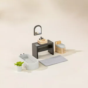 Coco Village Wooden Doll House Bathroom Furniture (6pcs)