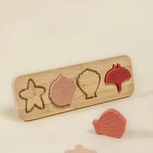 Coco Village Silicone Puzzle on Wooden Plate - Ocean
