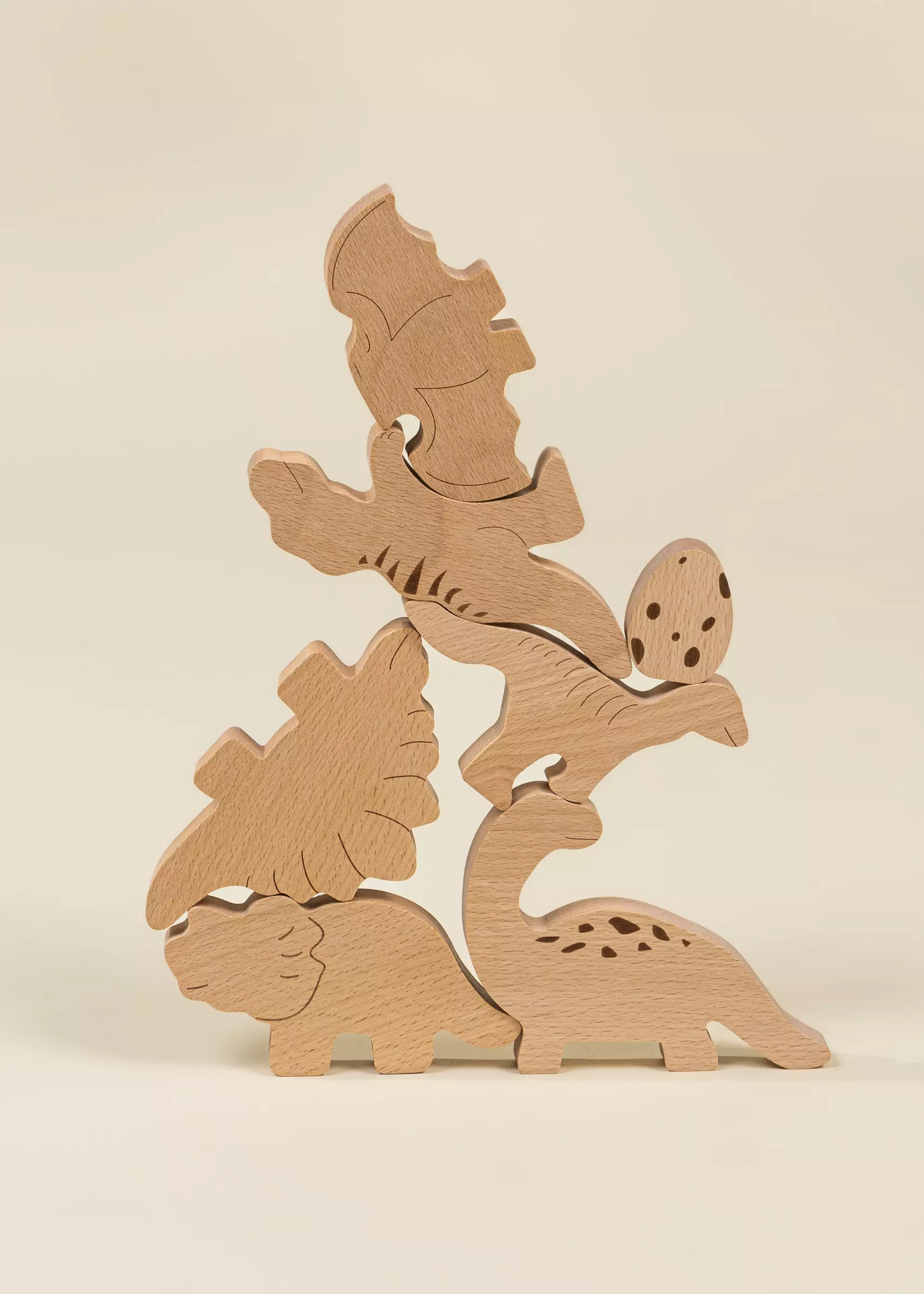 Coco Village Wooden Balance Puzzle - Dino - 7 pieces