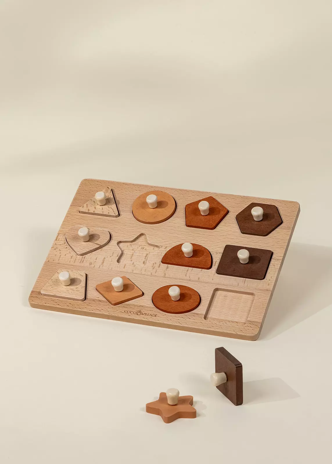 Coco Village Wooden Shapes Learning Set - 12 pcs