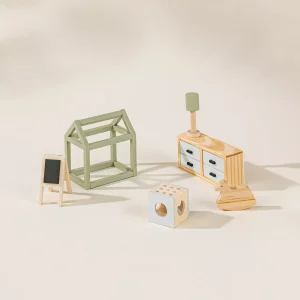 Coco Village Wooden Doll House Kids Room Furniture (10pcs)