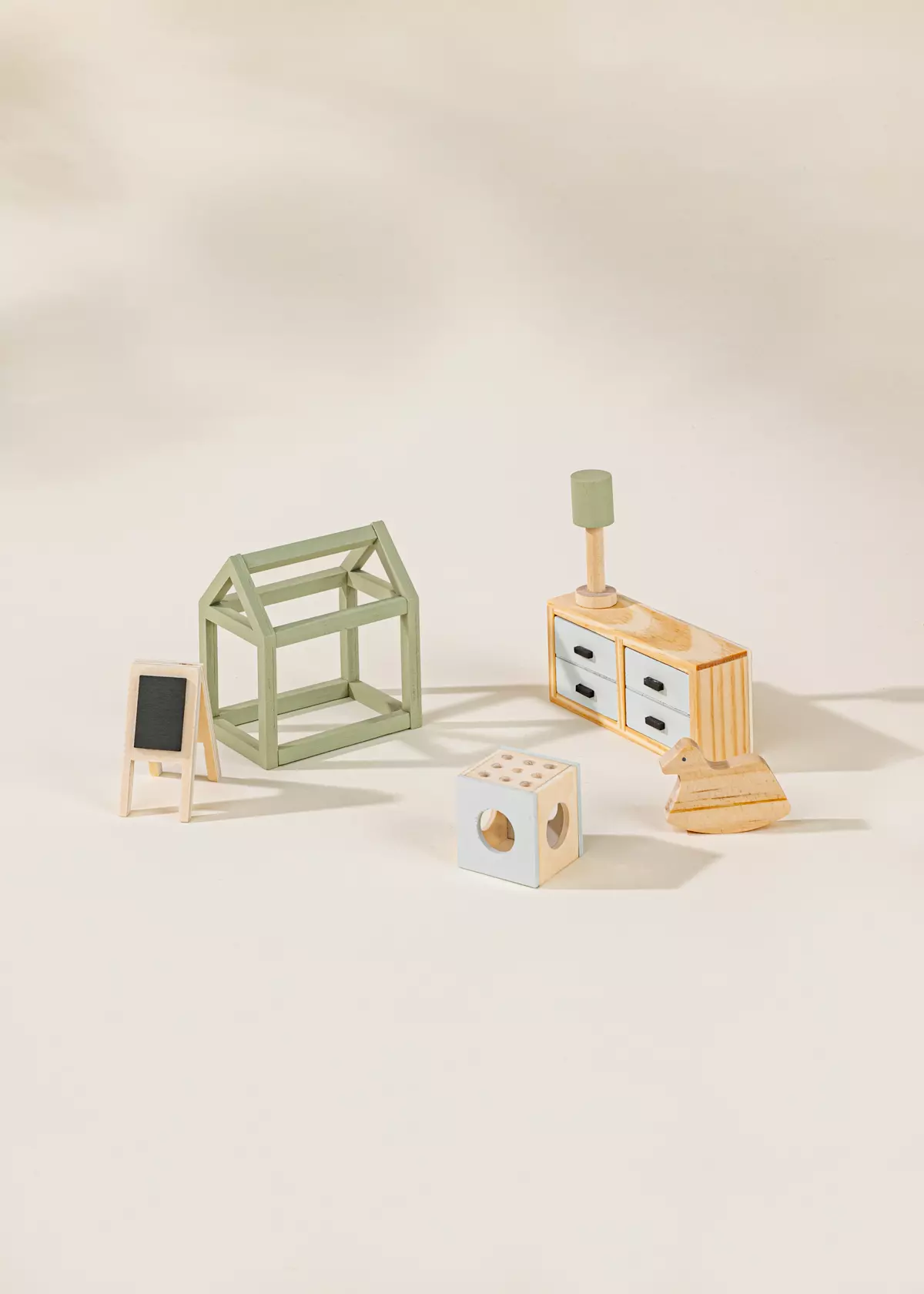 Coco Village Wooden Doll House Kids Room Furniture (10pcs)