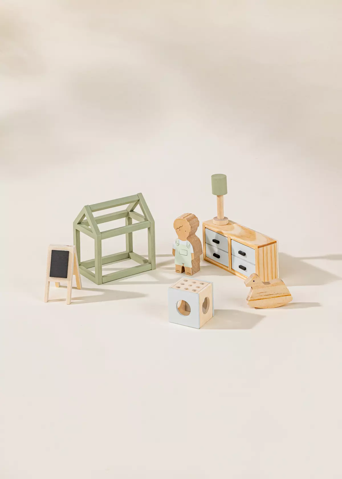 Coco Village Wooden Doll House Kids Room Furniture (10pcs) - Image 2