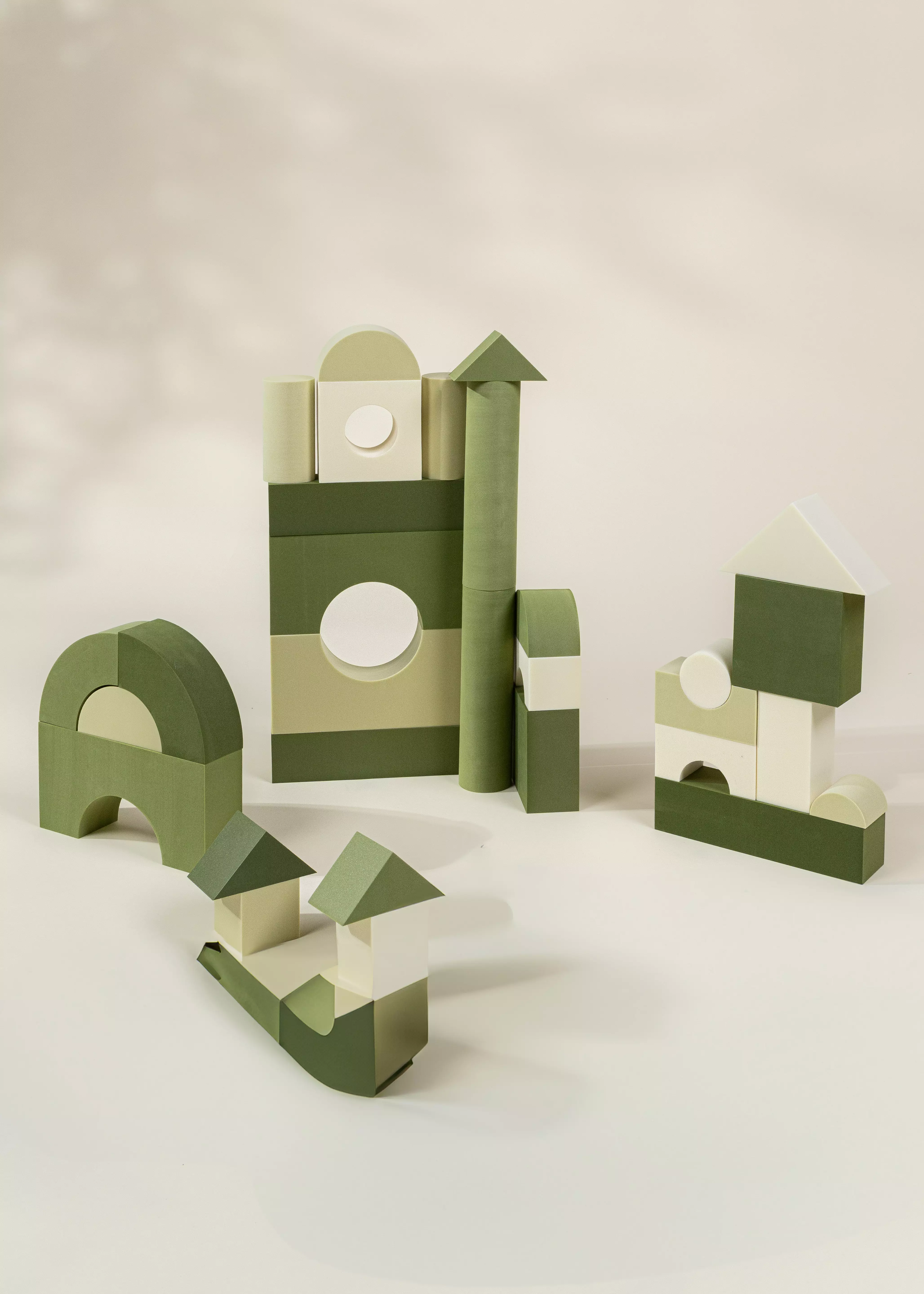 Coco Village EVA Foam Building Blocks Set - Medium (52pcs) GREEN COMBO - Image 3