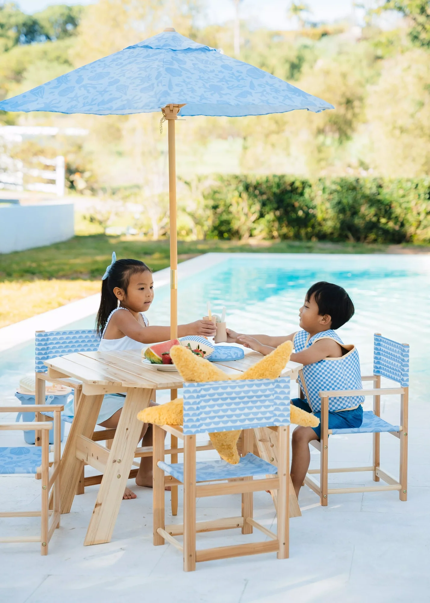 Coco Village Kids’ Patio Set 4 Chairs and Parasol–Under the Sea - Image 2