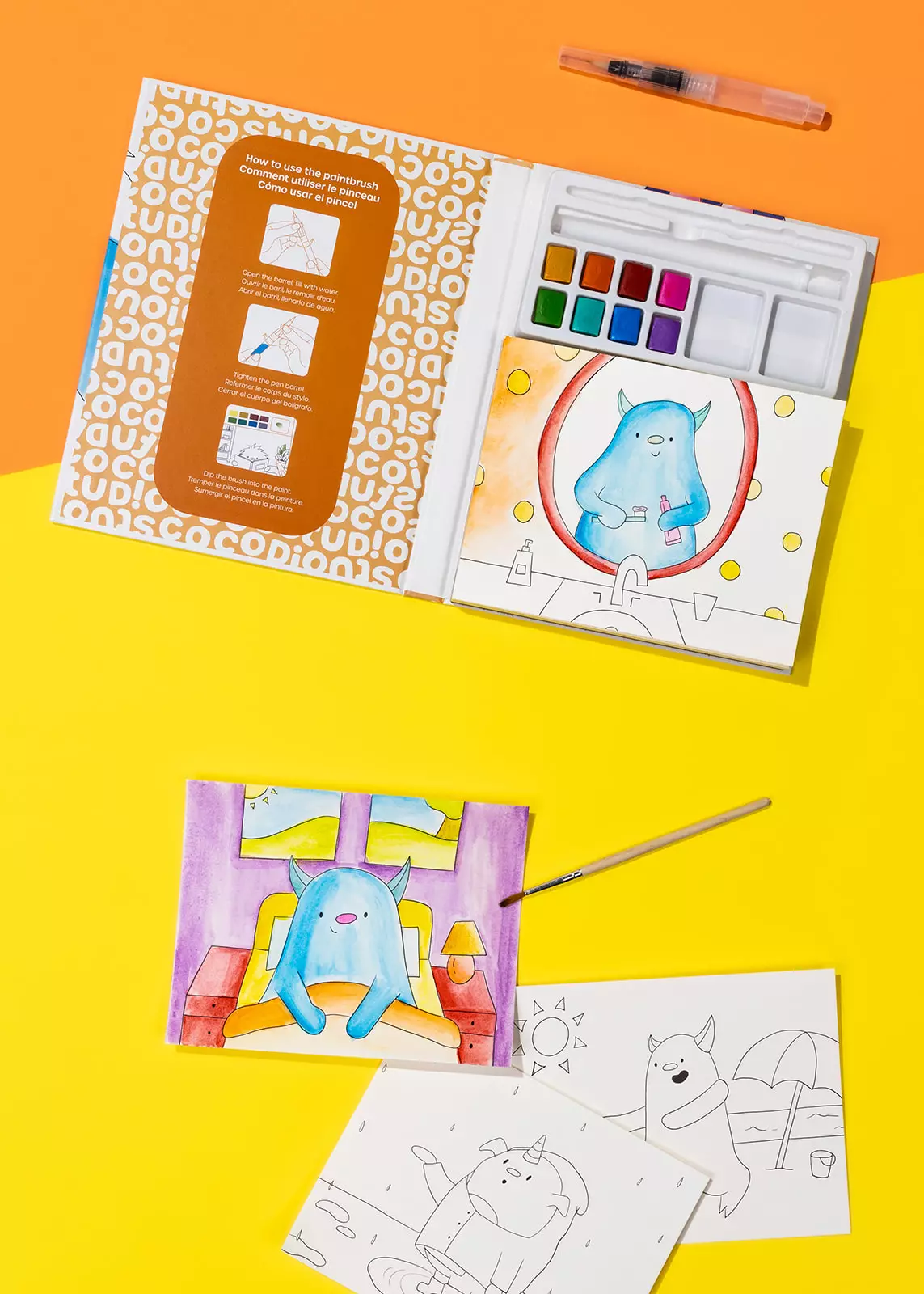 Coco Village Watercolor Monster Painting Book - 30 pages - Image 4