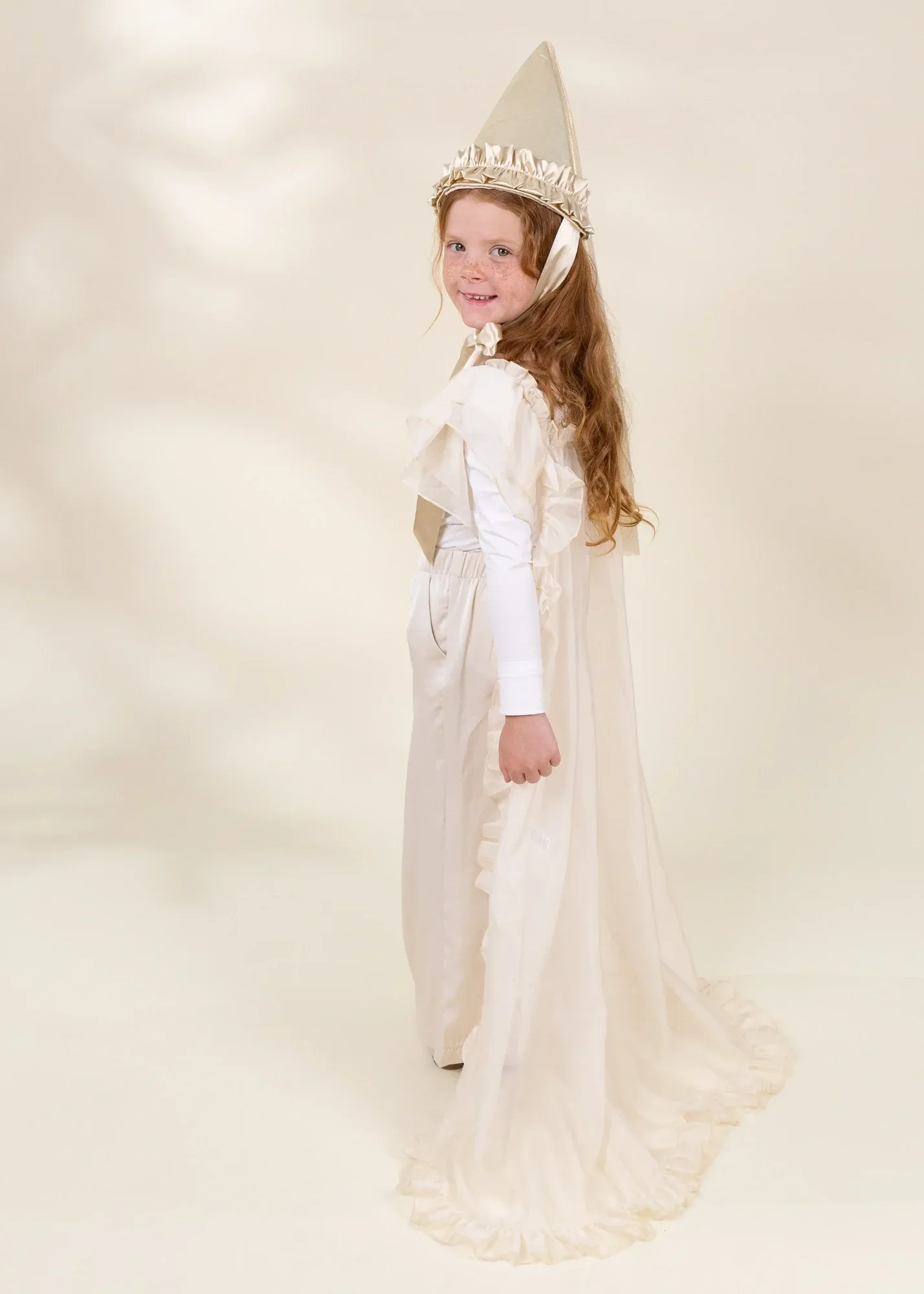 Coco Village Role Play Dress-Up Cream Long Sheer Cape - Image 4
