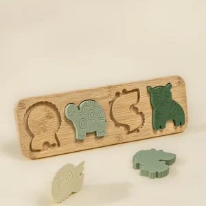 Coco Village Silicone Puzzle on Wooden Plate - Savana