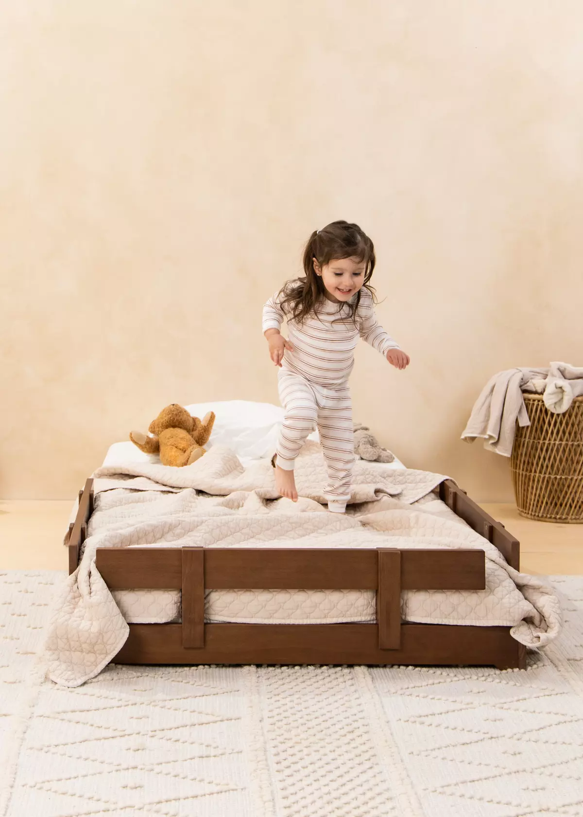 Coco Village Wooden Bed Frame Rail - Walnut - Image 5