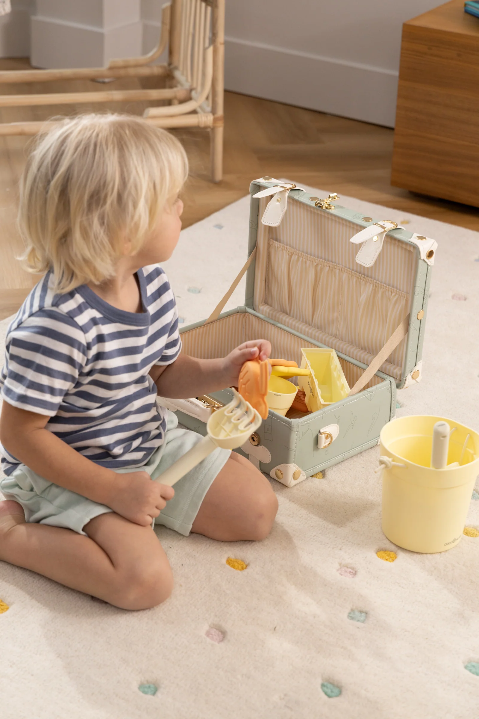 Coco Village Vegan Leather Play Suitcase - Ocean - Image 2