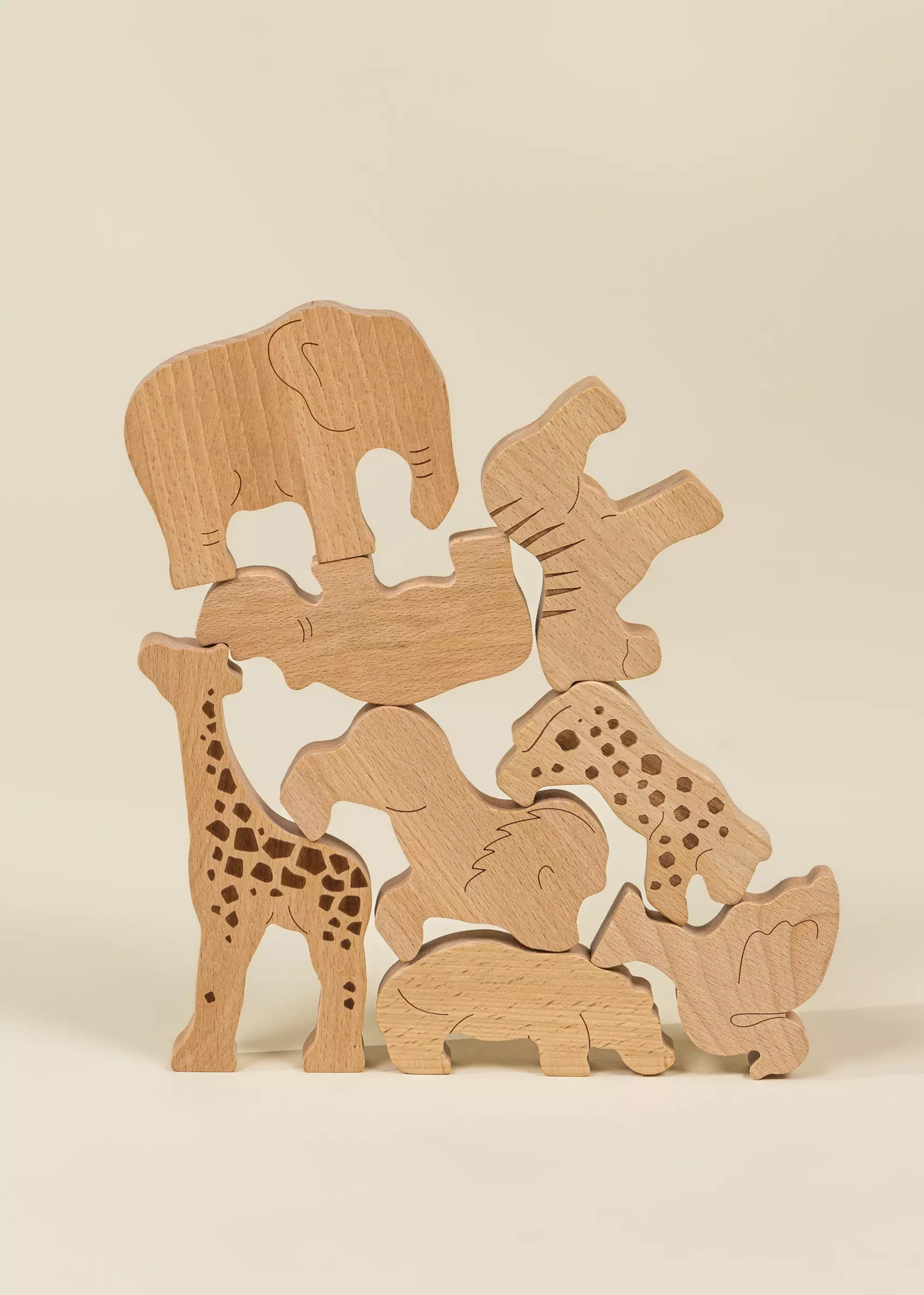 Coco Village Wooden Balance Puzzle - Safari - 8 pieces