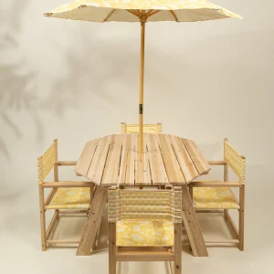 Coco Village Kids’ Patio Set 4 Chairs and Parasol–Summer Fruits
