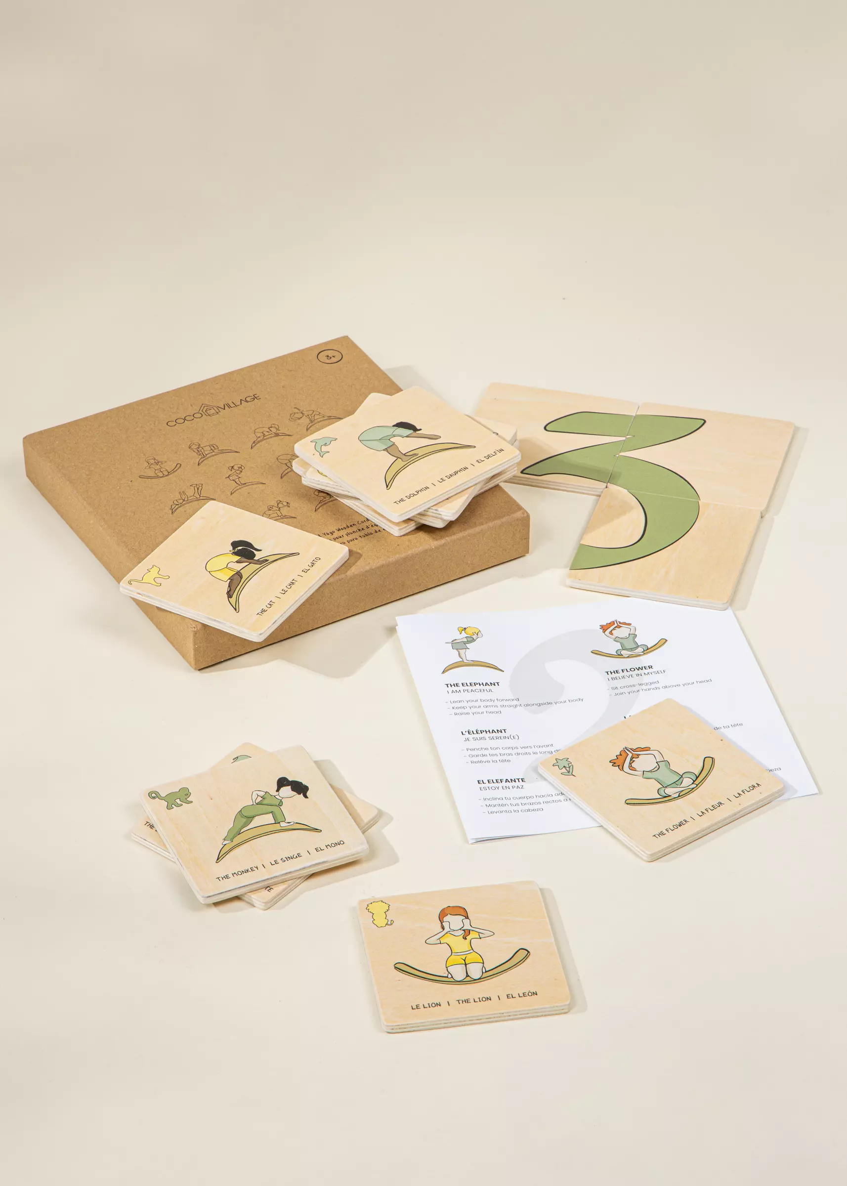 Coco Village Balance Board Yoga Wooden Cards
