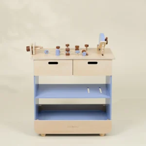 Coco Village Wooden Play Construction Workbench with Miter Saw