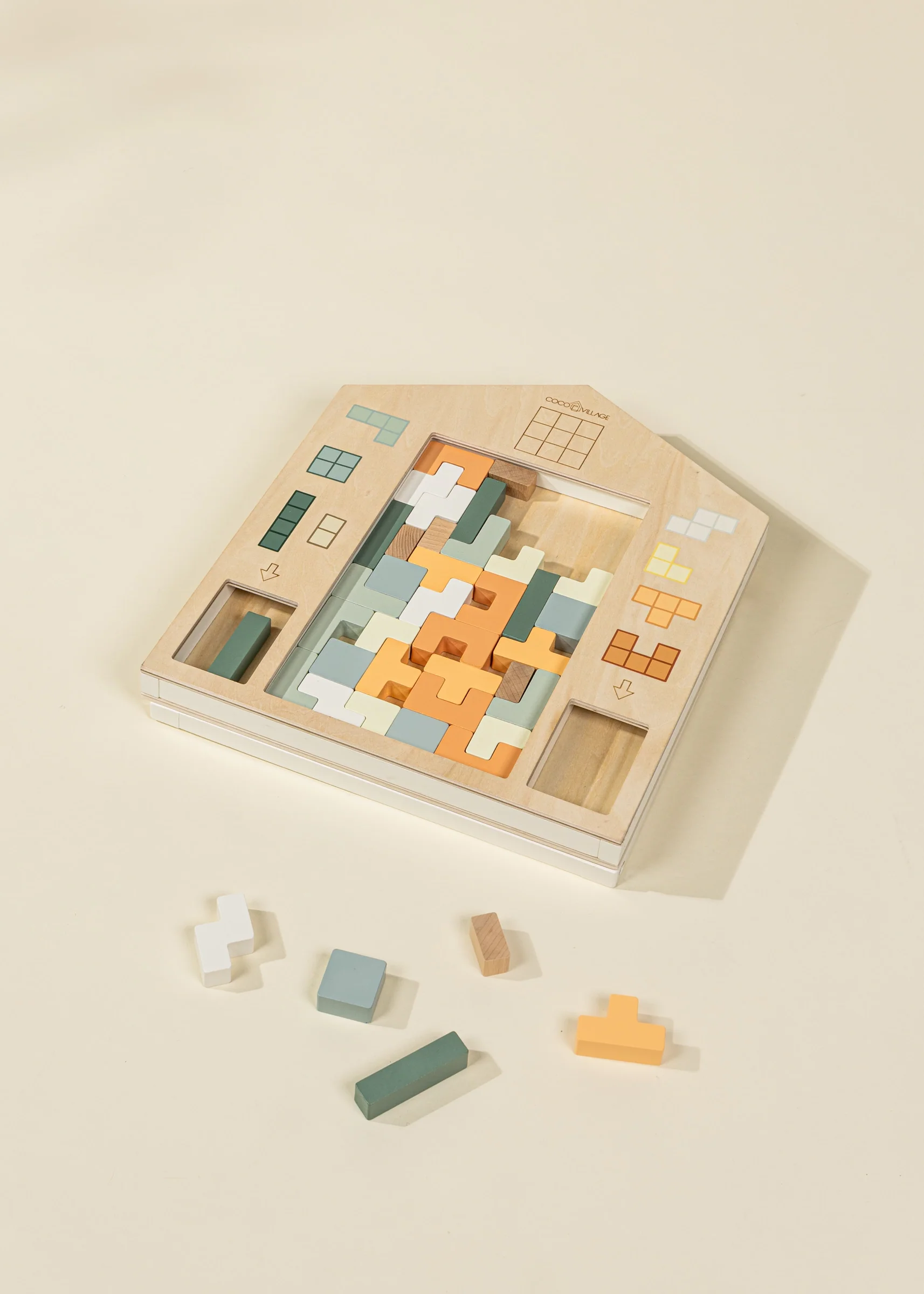 Coco Village Wooden Tetris Puzzle Toy (40 pcs) - Image 2