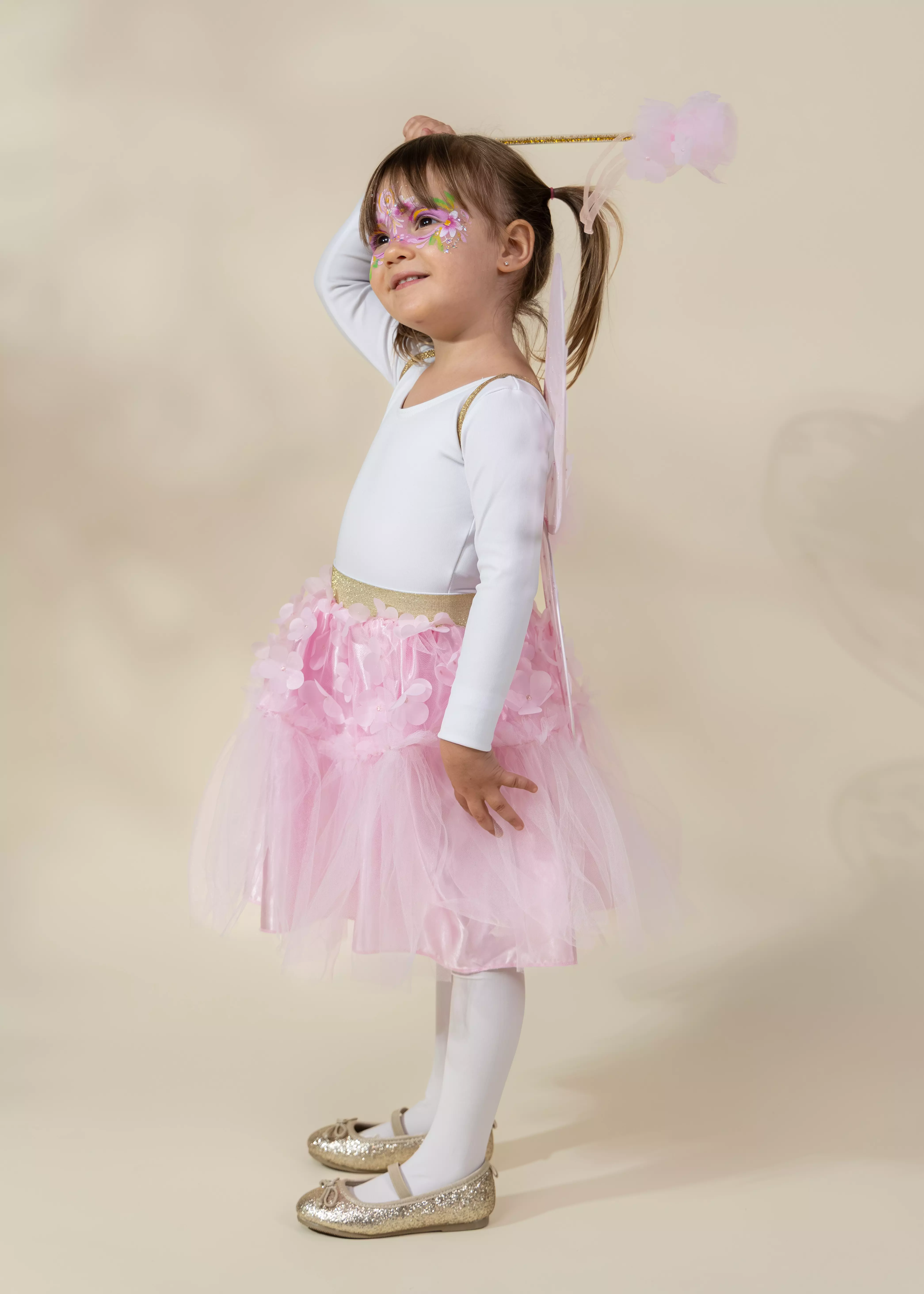 Coco Village Flower Tutu, Wings & Wand Costume - 7-8Y
