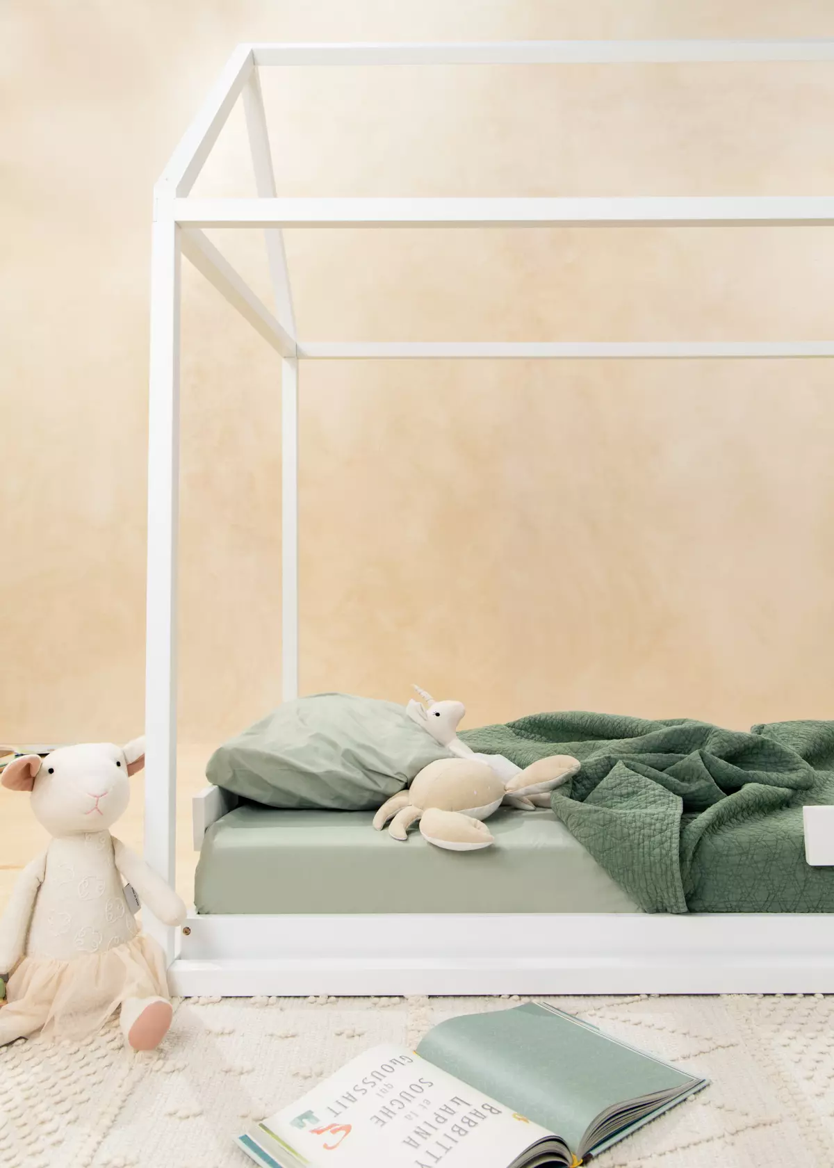 Coco Village Wooden Bed Frame - White - Image 14
