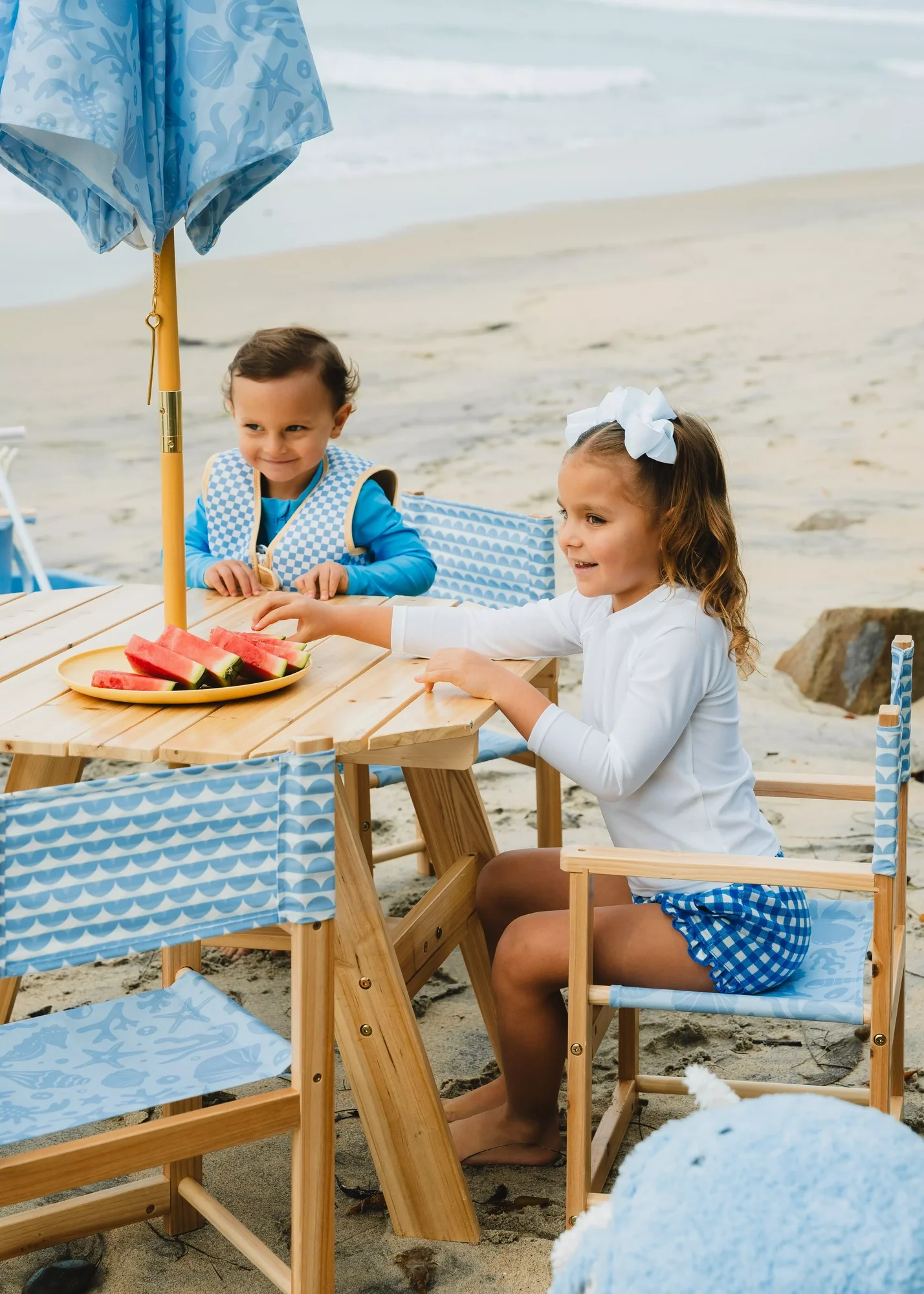 Coco Village Kids’ Patio Set 4 Chairs and Parasol–Under the Sea - Image 3
