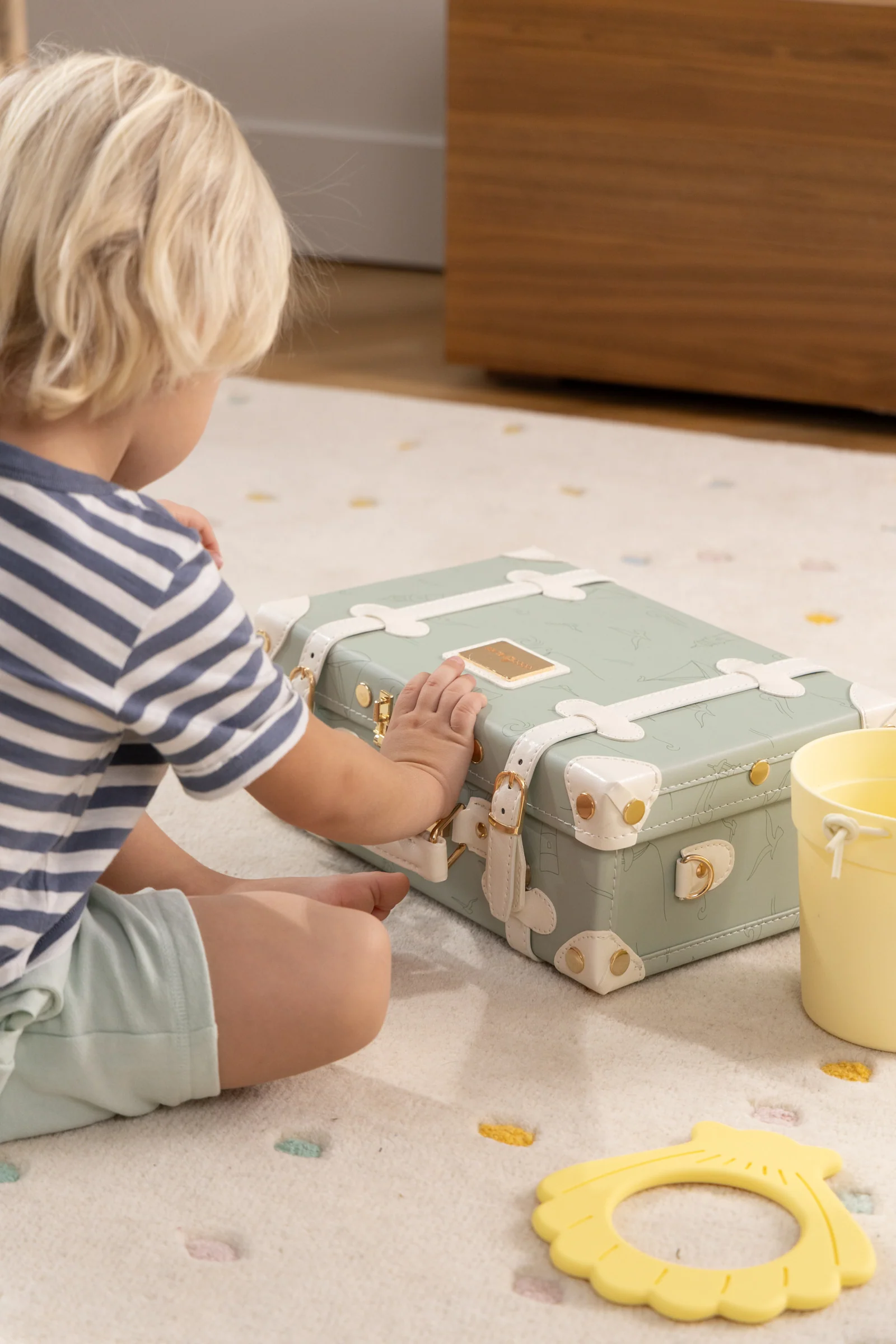 Coco Village Vegan Leather Play Suitcase - Ocean - Image 4