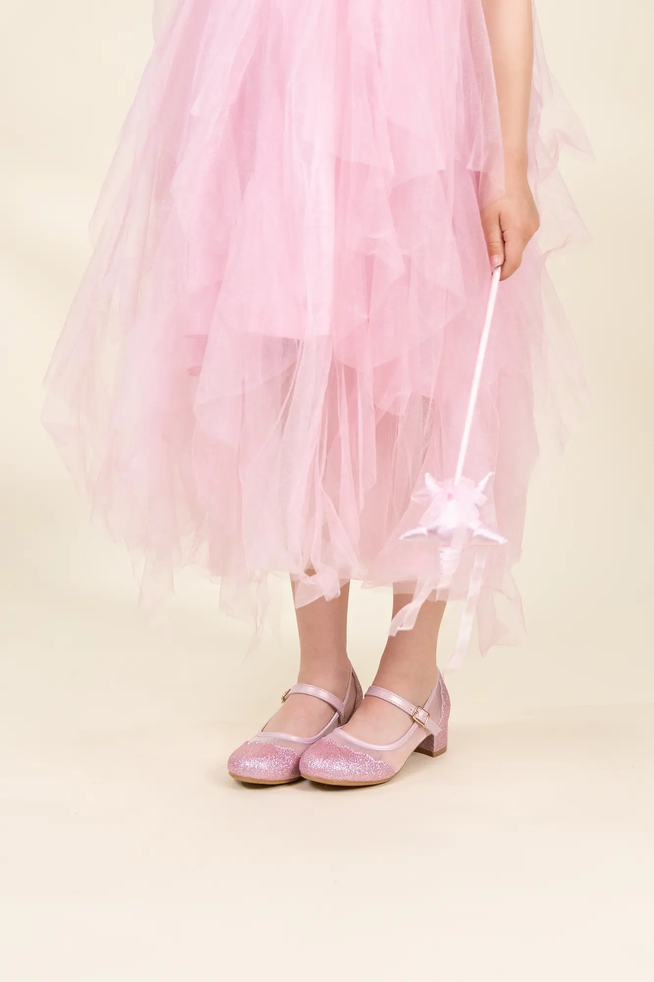 Coco Village Pink Ruffle Princess Dress with Crown Play - 7-8Y - Image 4