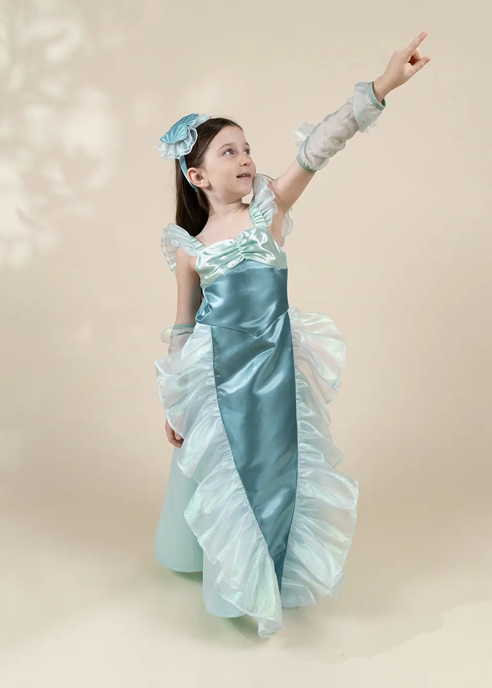 Coco Village Iridescent Mermaid Play Costume with Headband - 5-6Y - Image 5