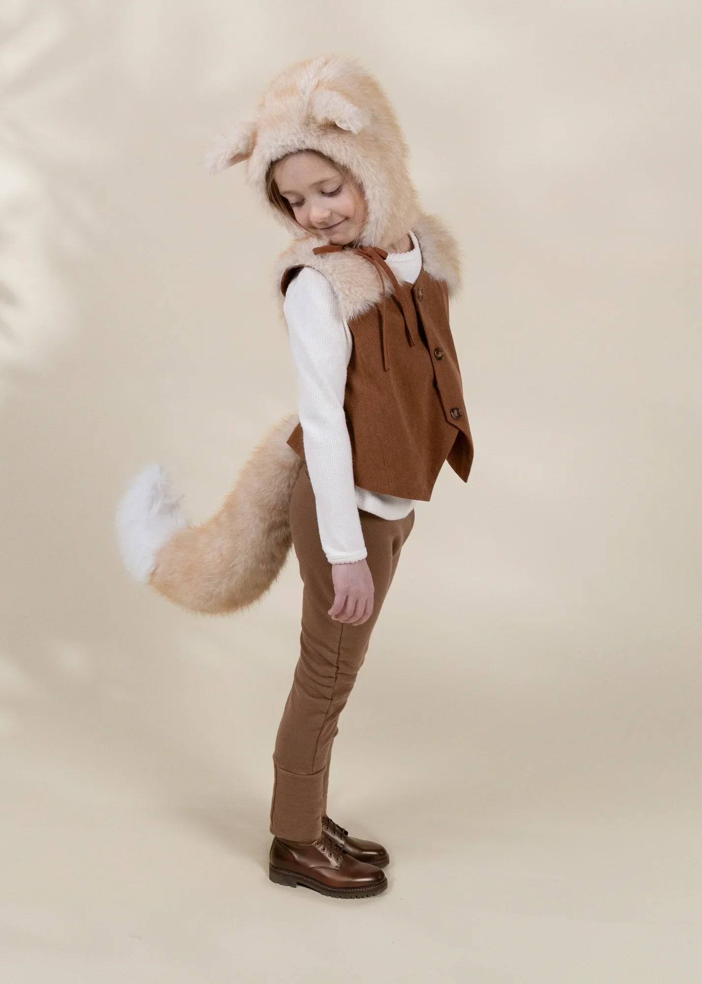 Coco Village Role Play Dress-Up Fox Fur Hat Vest & Tail Set