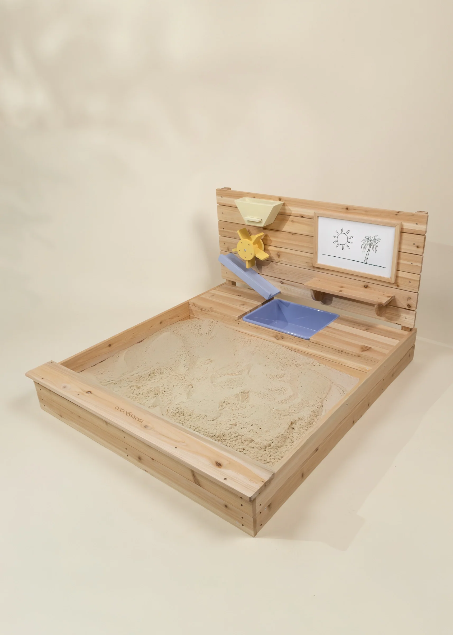 Coco Village Wooden Sandpit with Cover