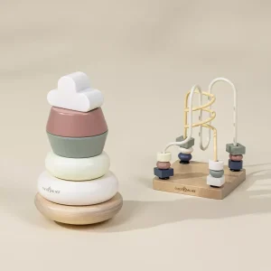 Coco Village Wooden Baby Toy Gifting Set Stacking Rings & Bead Maze