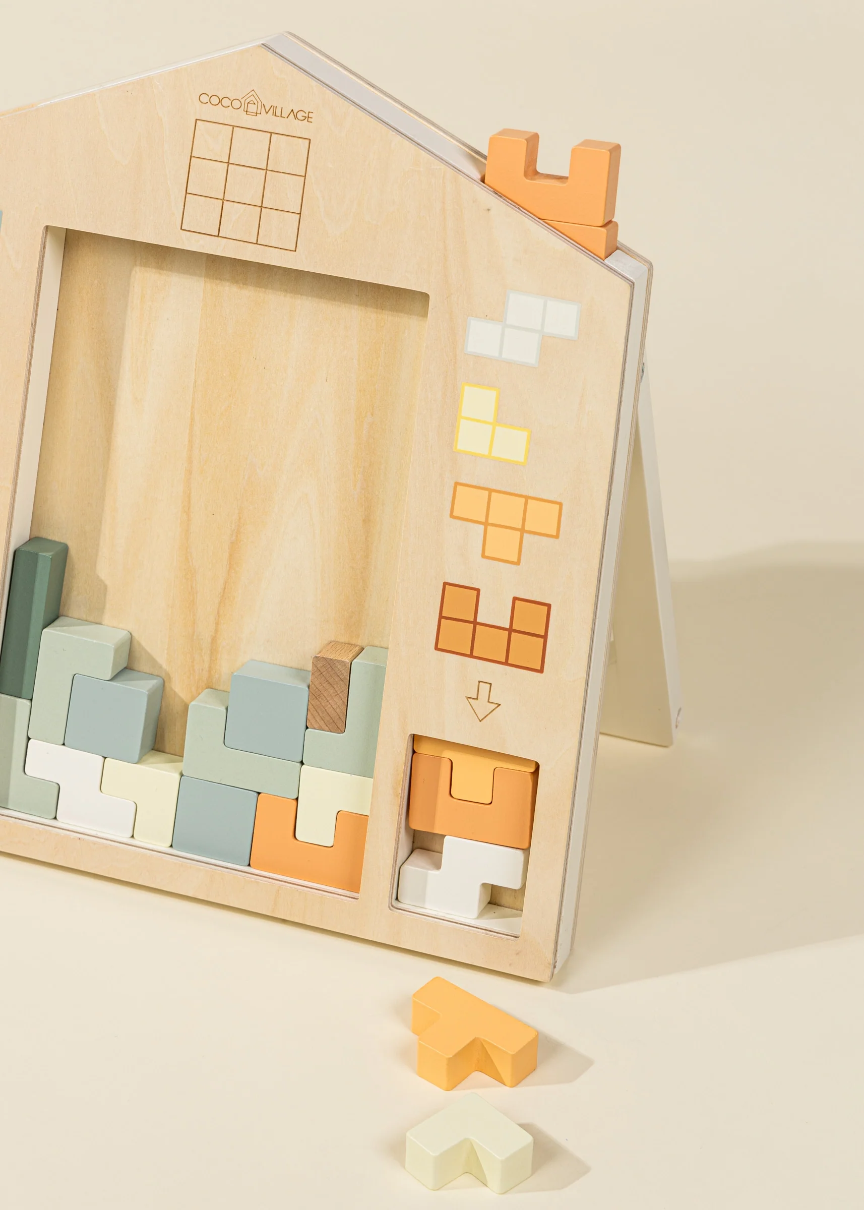 Coco Village Wooden Tetris Puzzle Toy (40 pcs) - Image 3