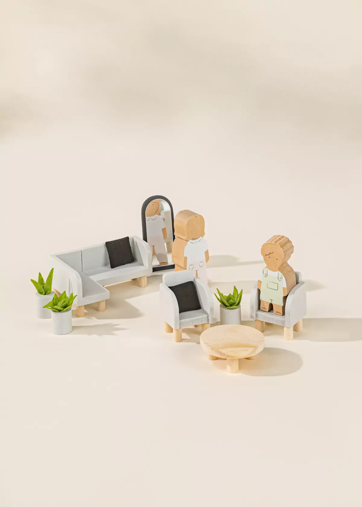 Coco Village Wooden Doll House Living Room Furniture (10pcs) - Image 2
