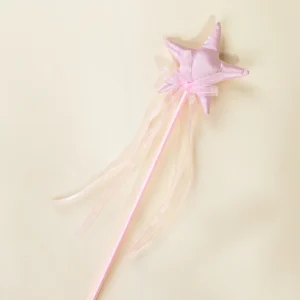 Coco Village Role Play Dress-Up Pink Star Wand with Ribbon